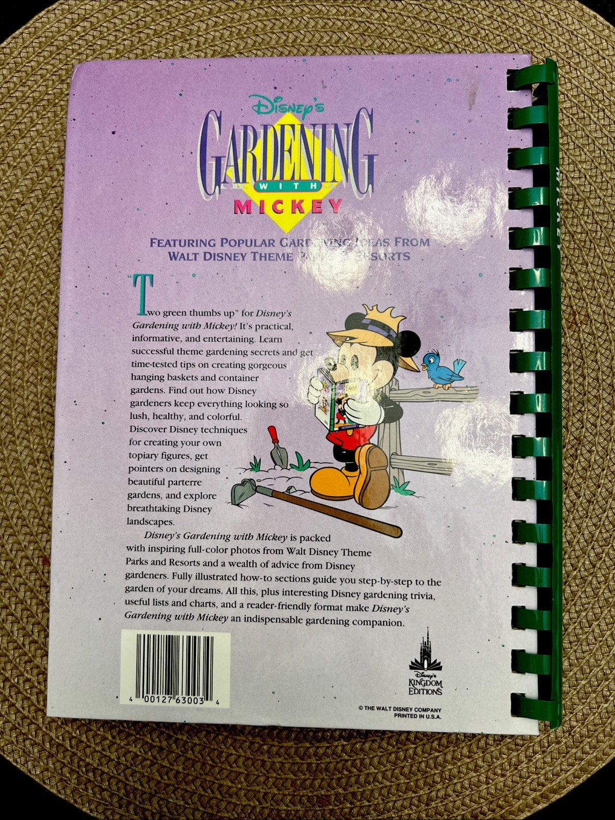 Disney’s Gardening with MICKEY 1st Edition Hardcover With Spiral Binding