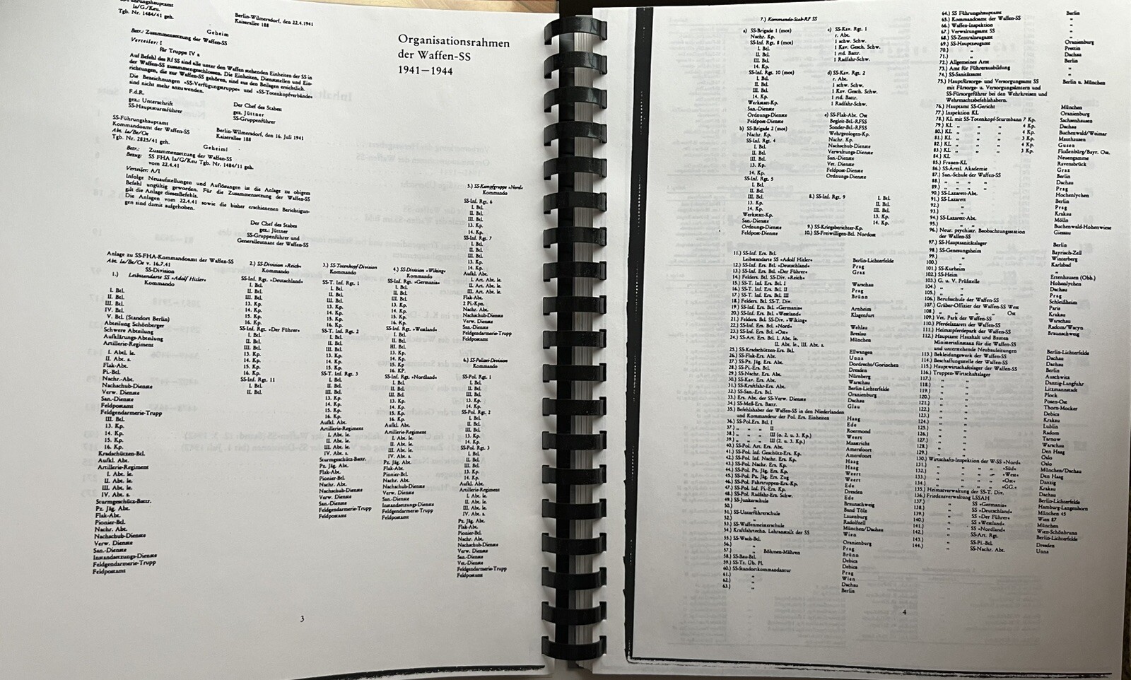 Dienstaltersliste Waffen-SS Service List Nazi Germany 1 July 1944