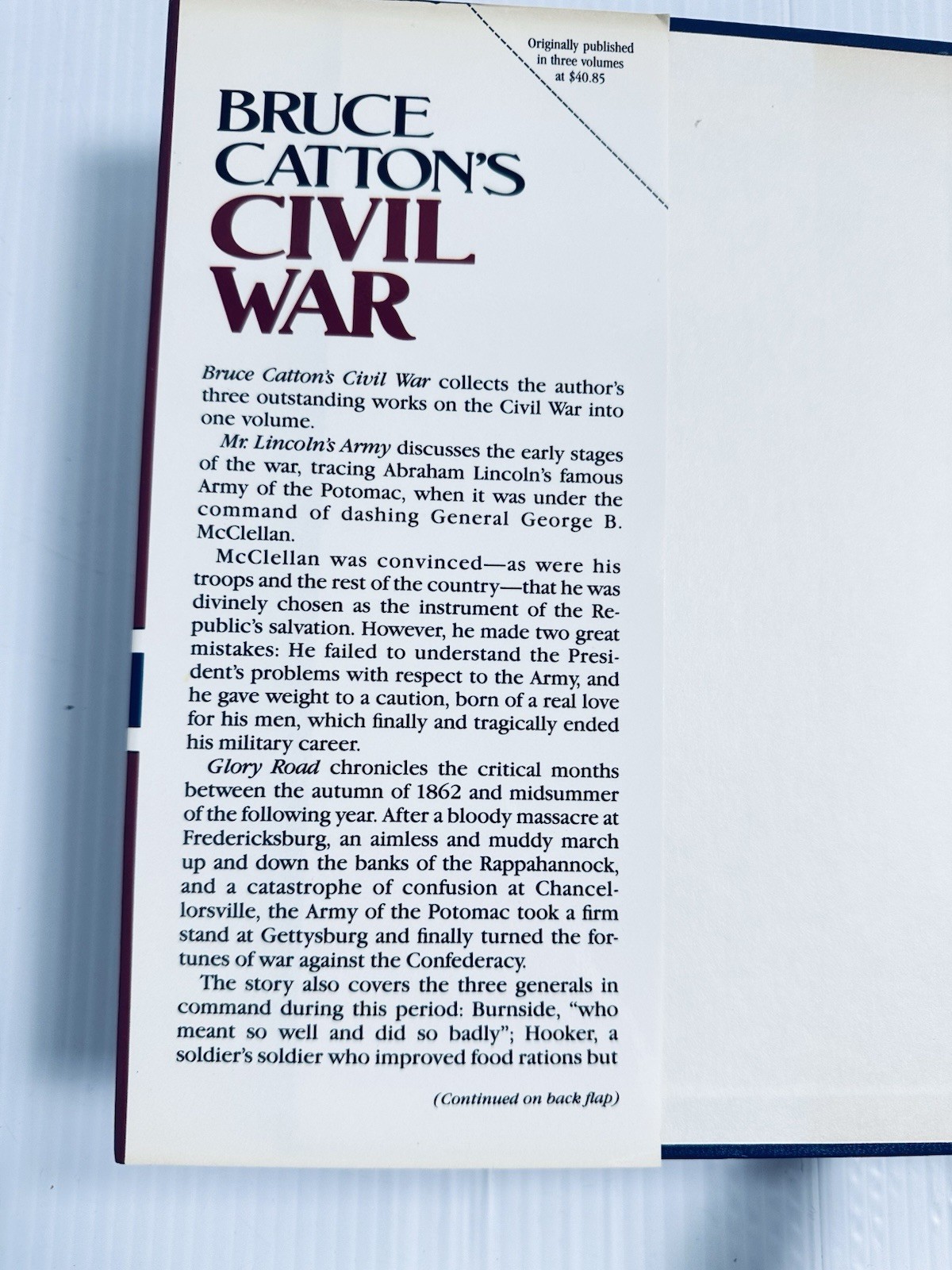 Civil War Bruce Catton 1984 Three Volumes in One Illustrated History Book