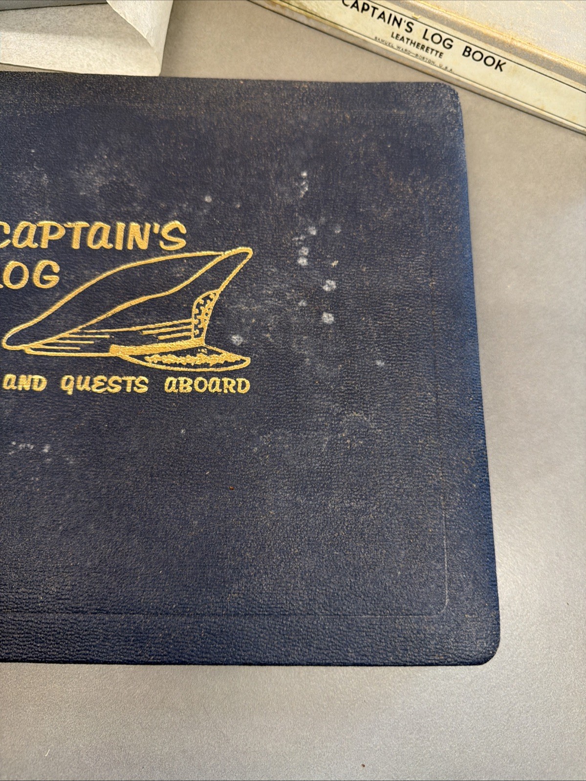 Vtg Yacht Log Book Boating Captains Log Guest Book Leatherette Samuel Ward Bt28