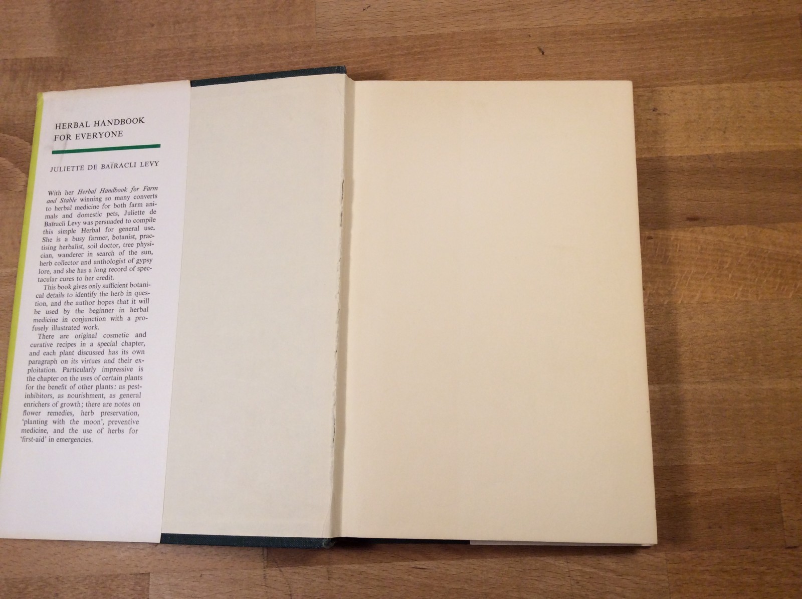 Herbal Handbook For Everyone, Juliette de Bairacli Levy, 1967 Hardcover
