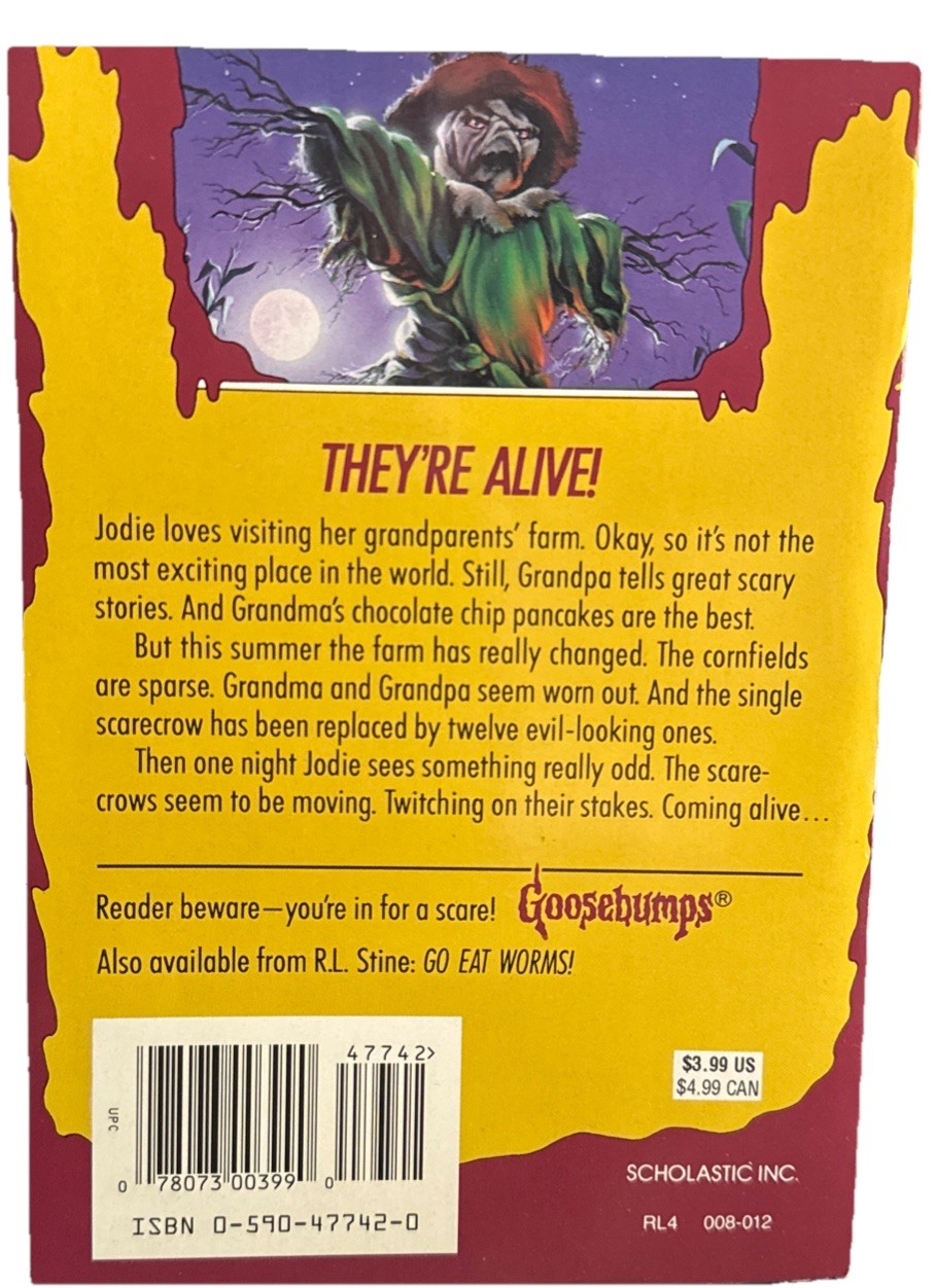 Vntg Goosebumps Scarecrow Walks At Midnight TRUE 1st Print Bookmark R.L. Stine