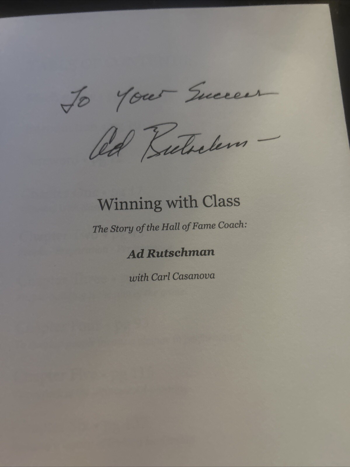 Winning with Class: The Story of the Hall of Fame Coach: Ad Rutschman: New