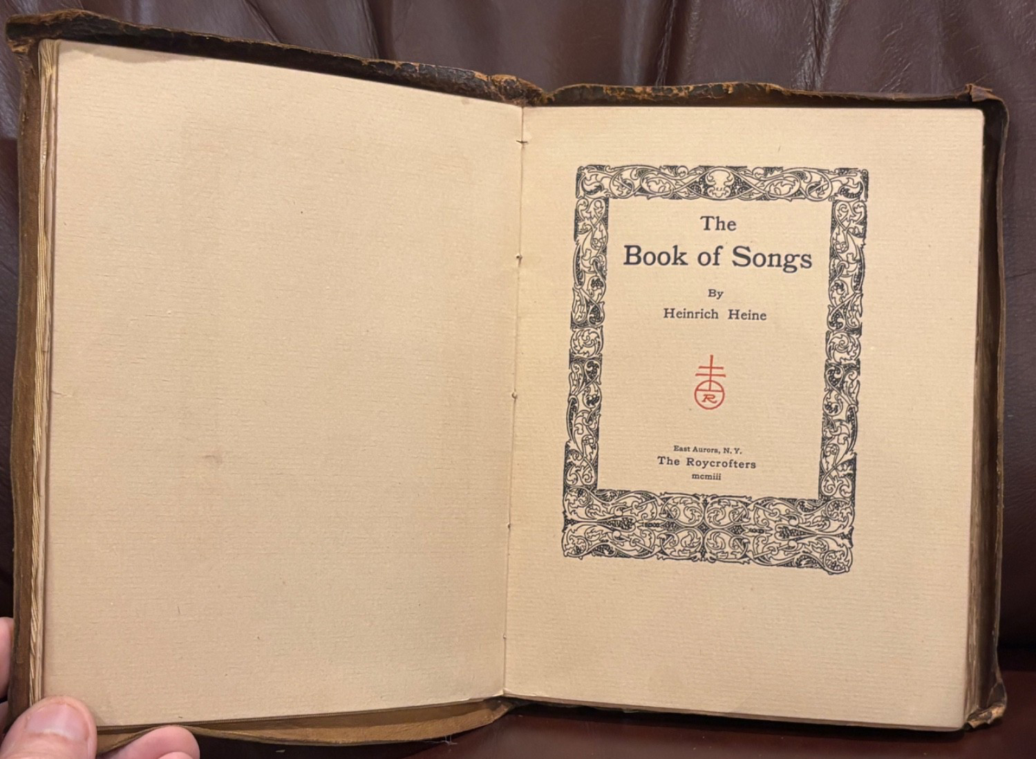 The Book of Songs-Heinrich Heine-1903-The Roycrofters-116 Pages-Elbert Hubbard