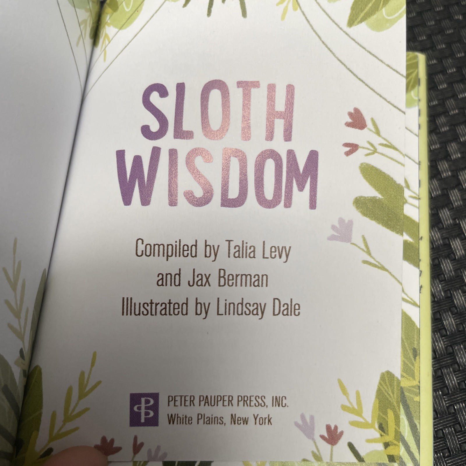 Sloth Wisdom Mini Book Hardcover