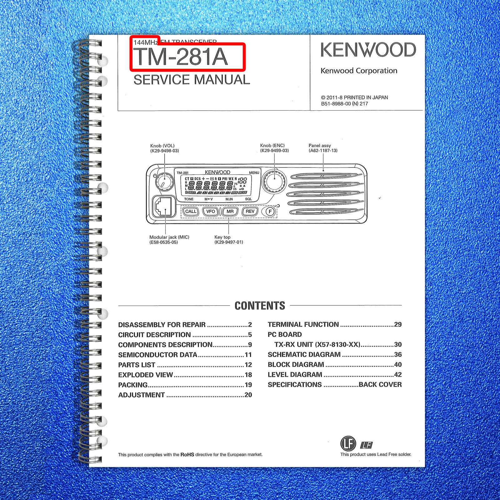 KENWOOD TM-281A 144MHz FM Transceiver Service Manual 2011, FOLDOUTS