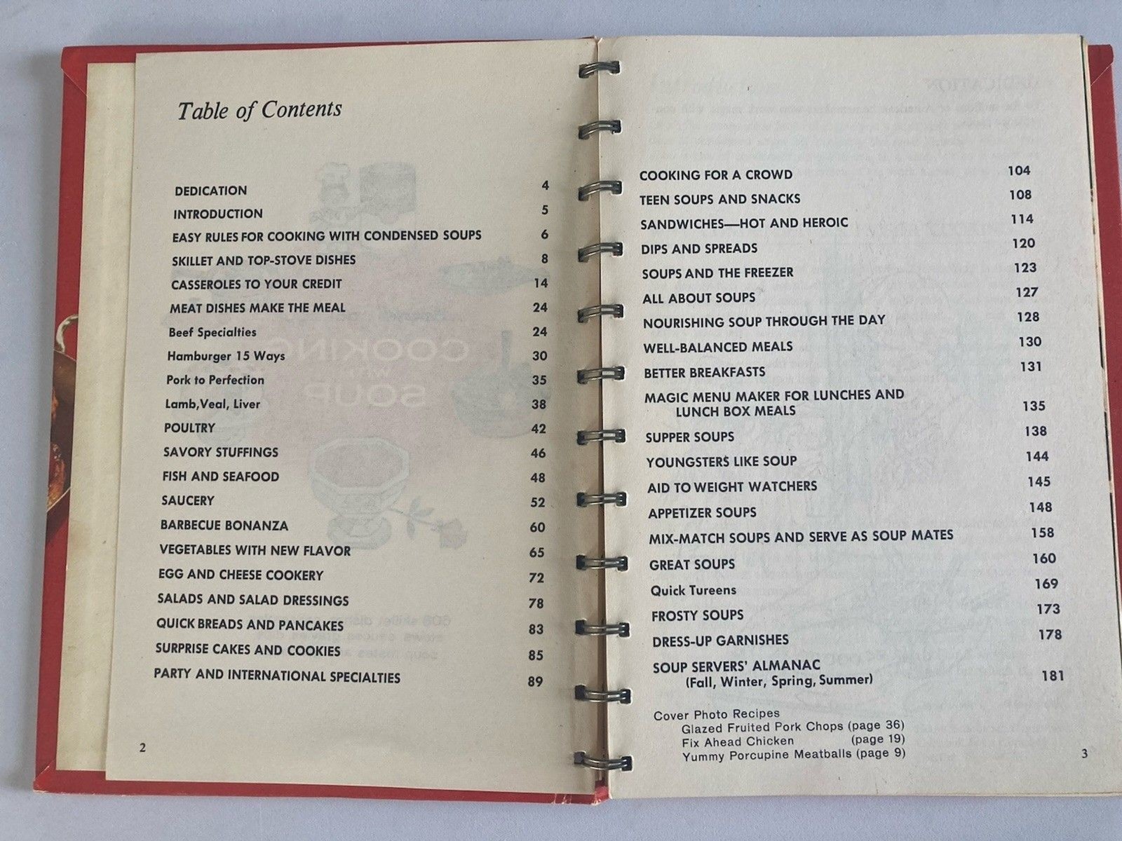 A Campbell Cookbook cooking with Soup Recipes LITHOGRAPH First Edition Good Red