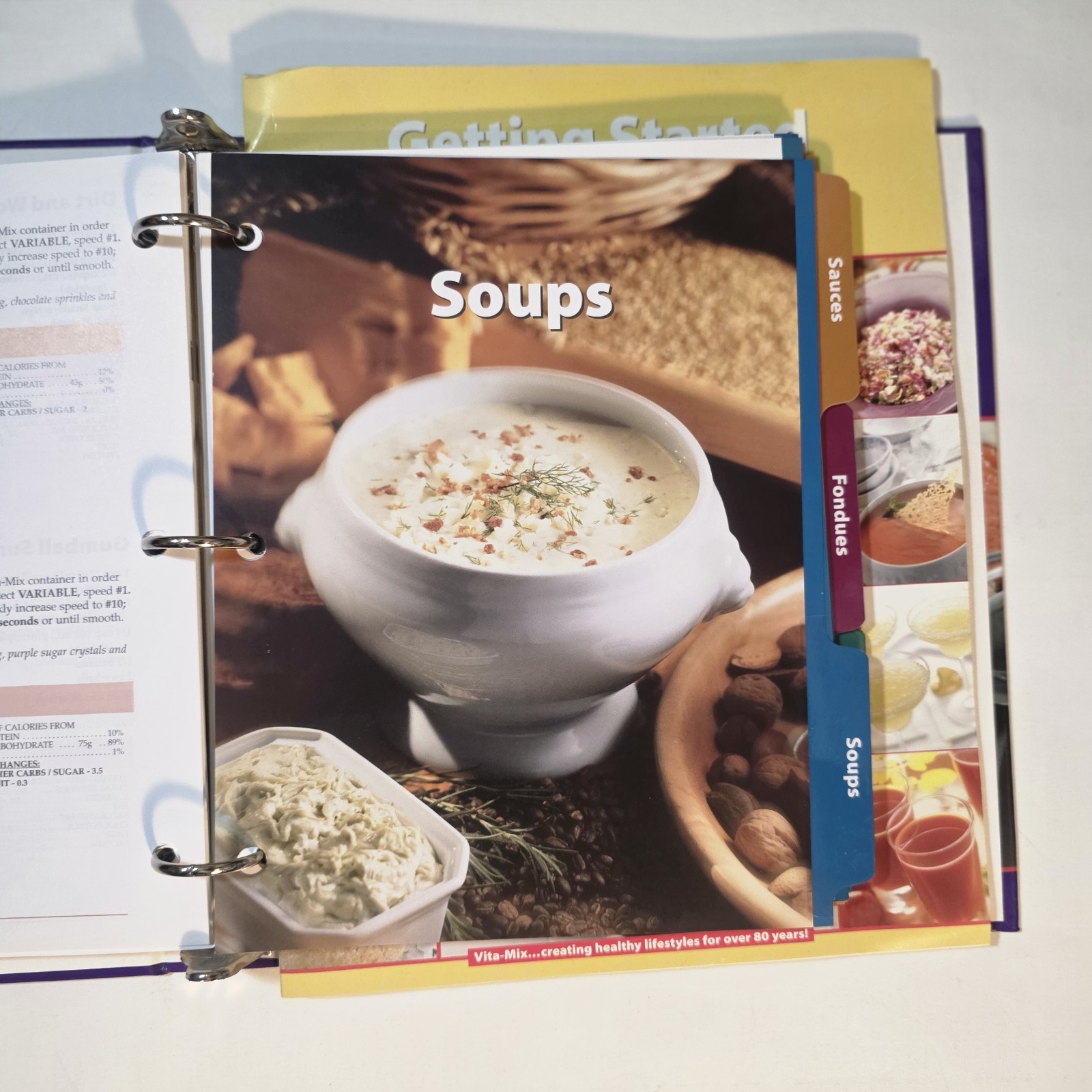 VITA-MIX Whole Food Recipes For Better Living Cookbook 3 Ring Binder