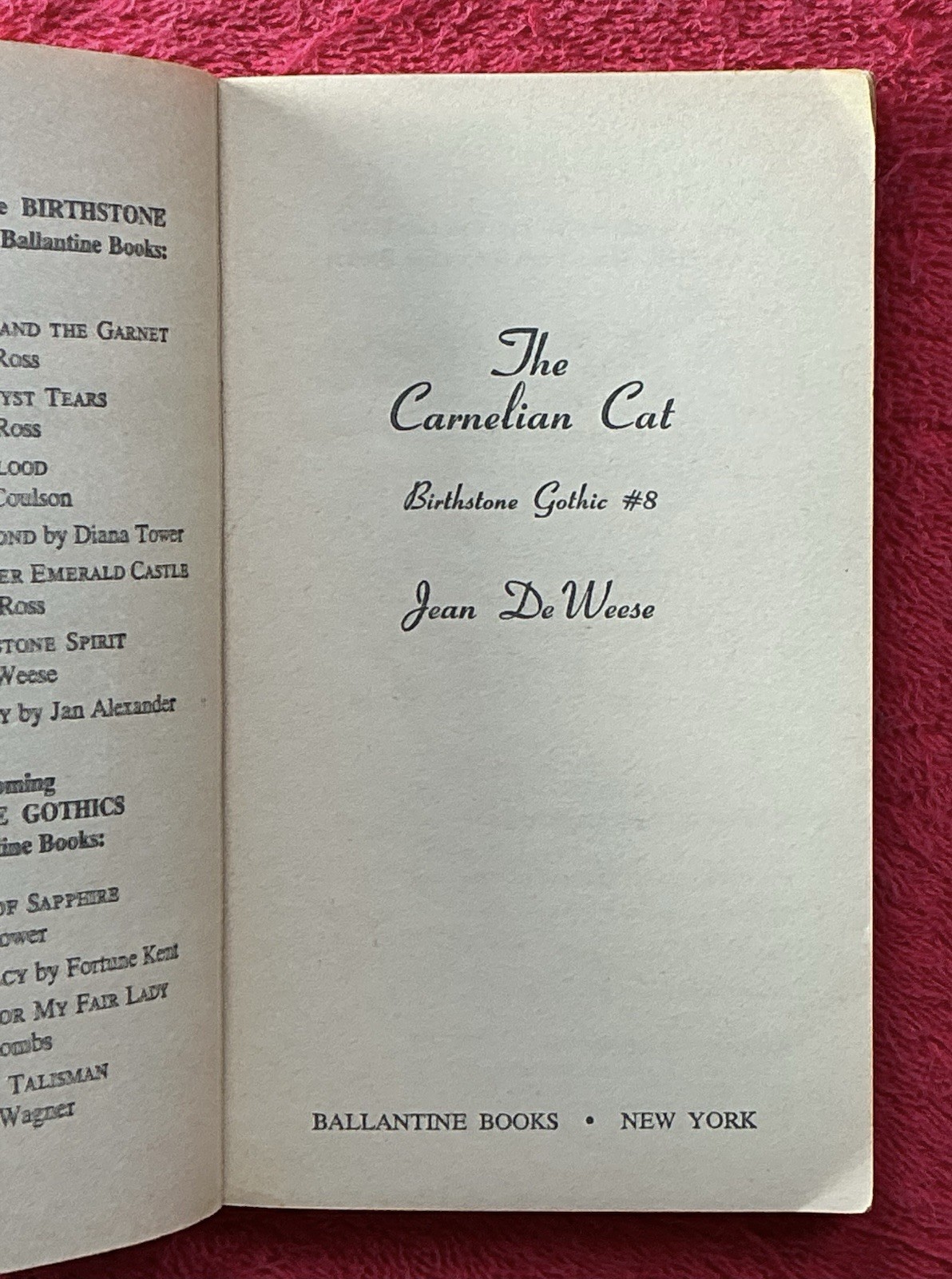 THE CARNELIAN CAT By Jean Deweese