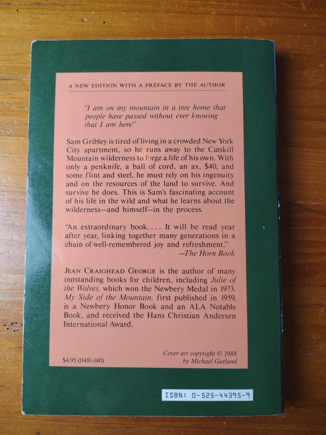 My Side of the Mountain – Paperback By Jean Craighead George – VG 1988