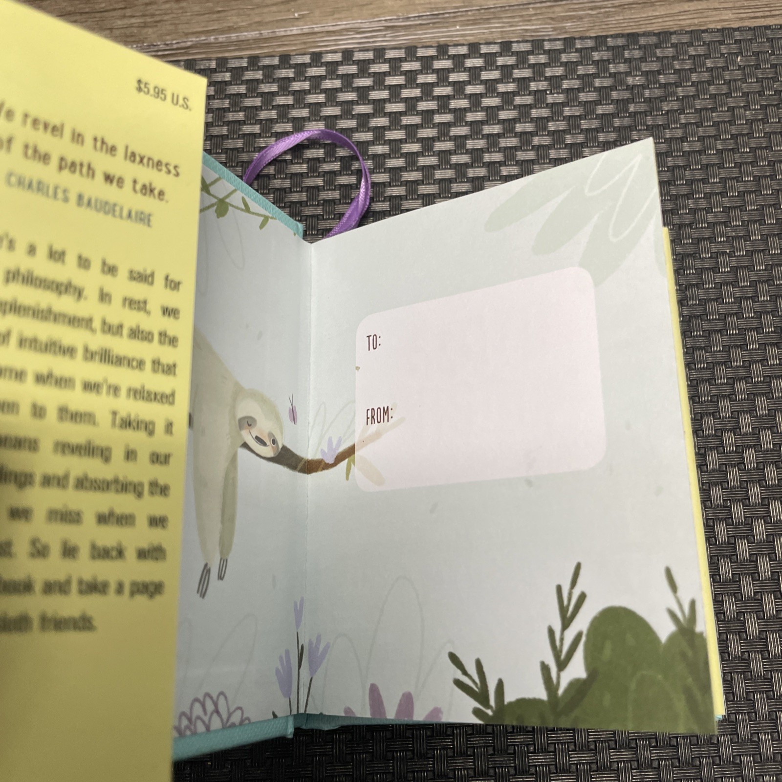 Sloth Wisdom Mini Book Hardcover