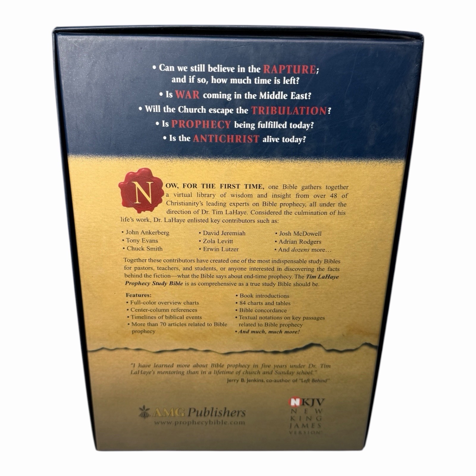 NEW Tim LaHaye Prophecy Study Bible, NKJV, Red Letter, Burgundy Genuine Leather