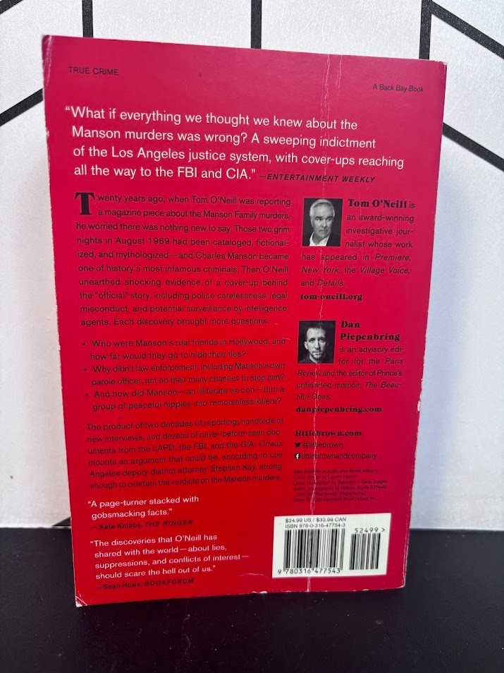 Chaos Charles Manson the CIA & Secret History of the Sixties Tom O’Neill PB VG