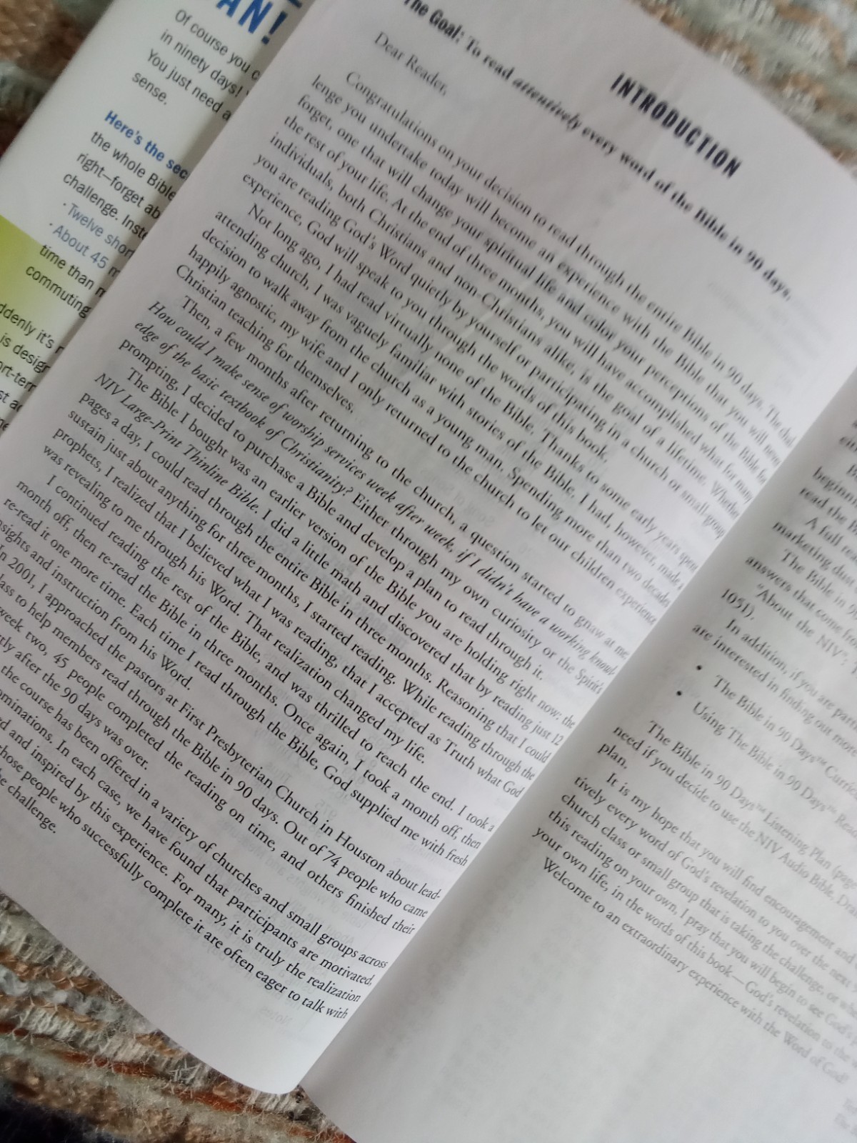 The Bible in 90 Days: Cover to Cover in 12 Pages a Day (New International – GOOD
