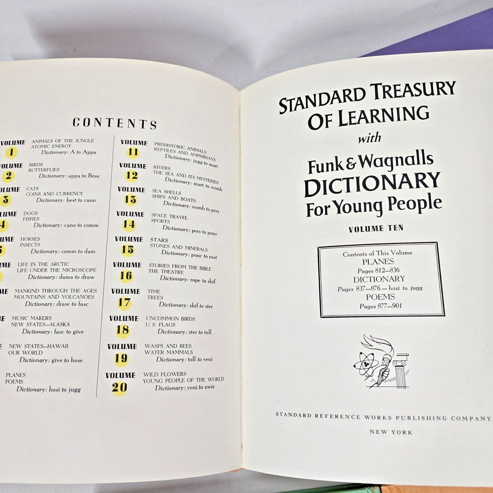 Funk And Wagnalls Standard Treasury of Learning Dictionary Travel More 5 Books