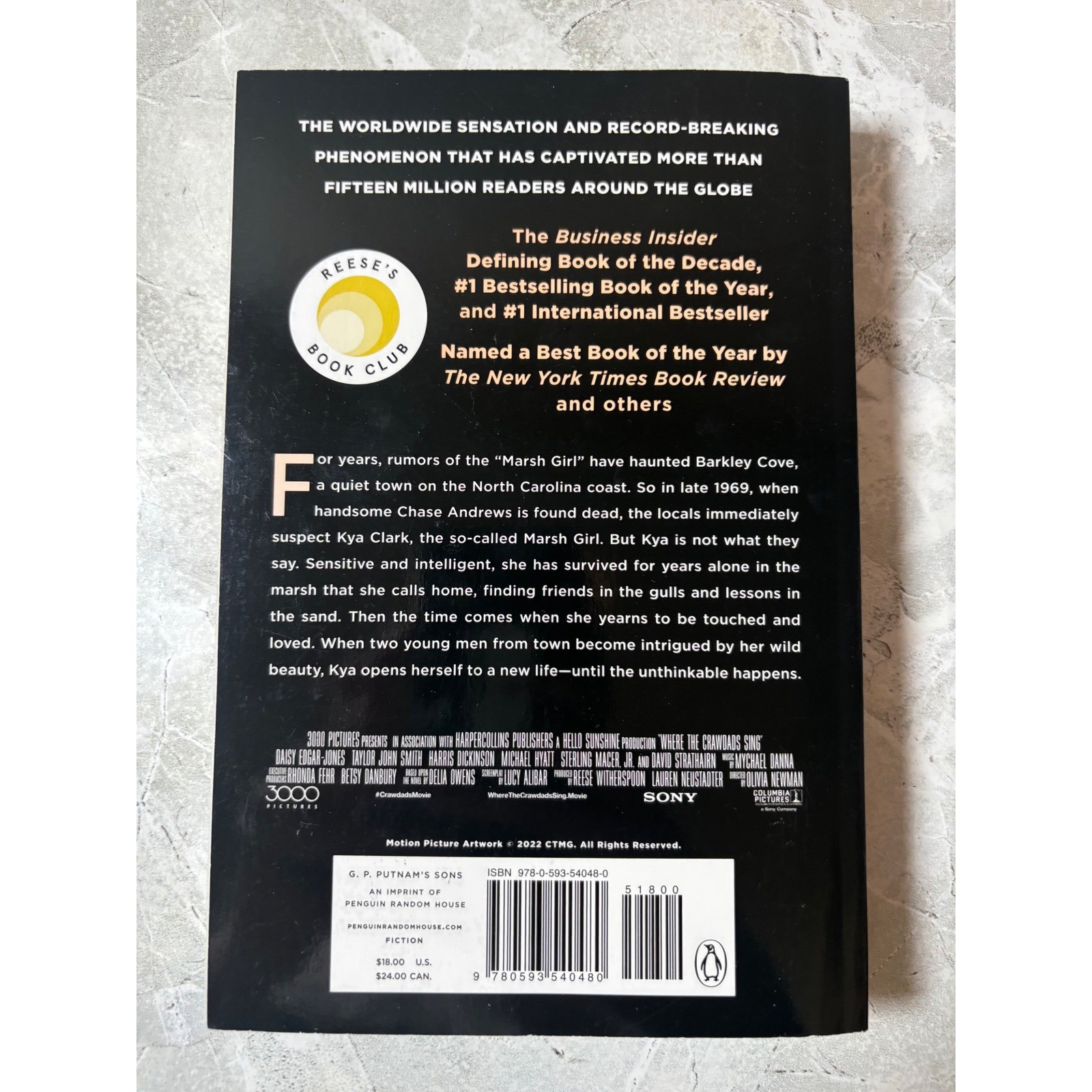 Where the Crawdads Sing Delia Owens Paperback Novel Movie Tie-In Edition NEW