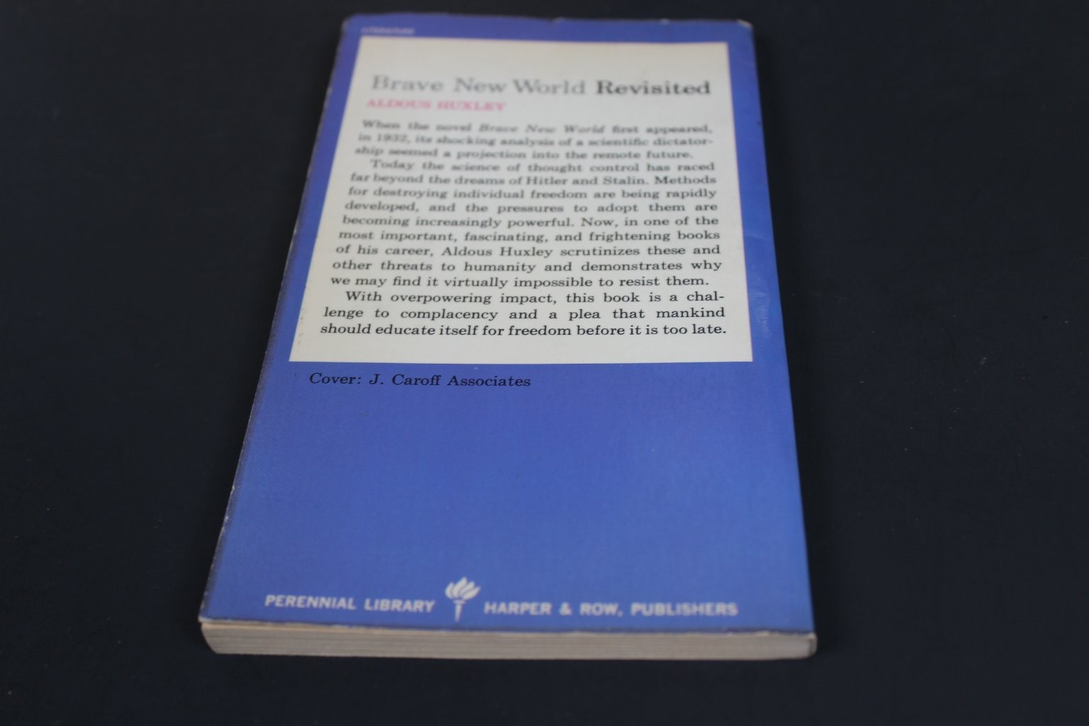 Brave New World Revisited Aldous Huxley 1965 First Perennial Library Harper PB