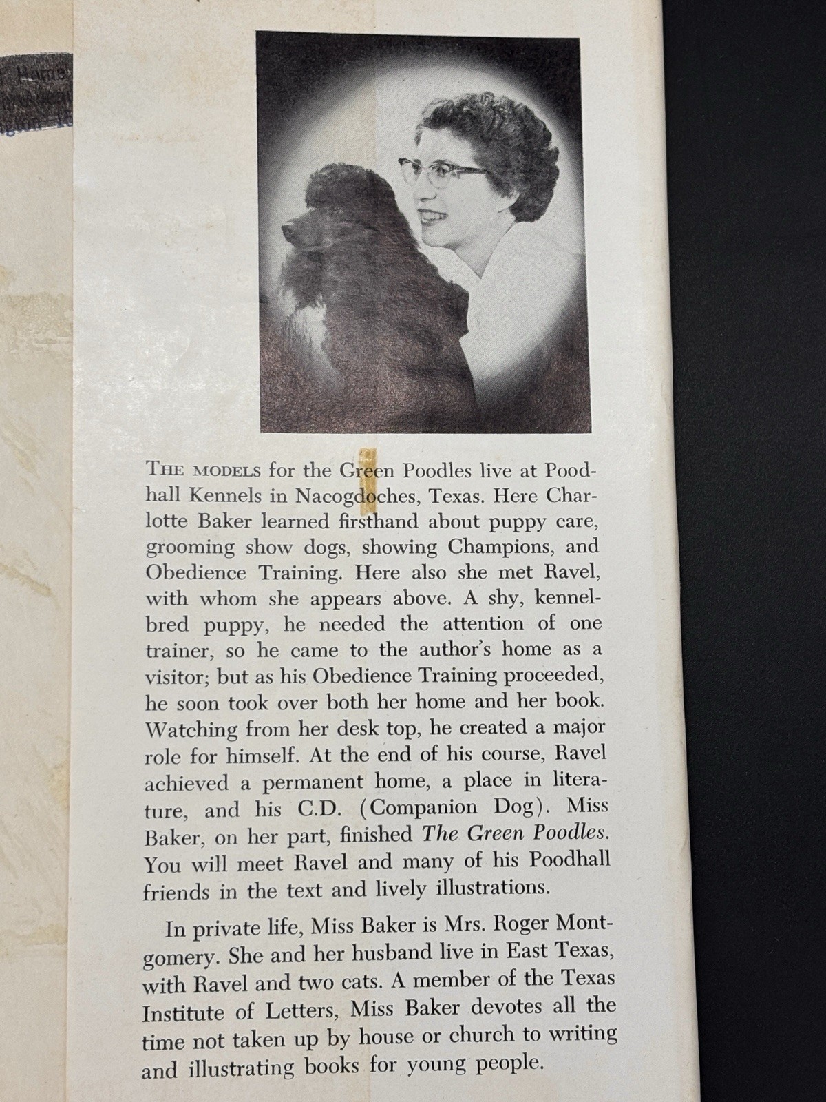 The Green Poodles By Charlotte Baker~1956 TRUE First Edition/First Printing HCDJ