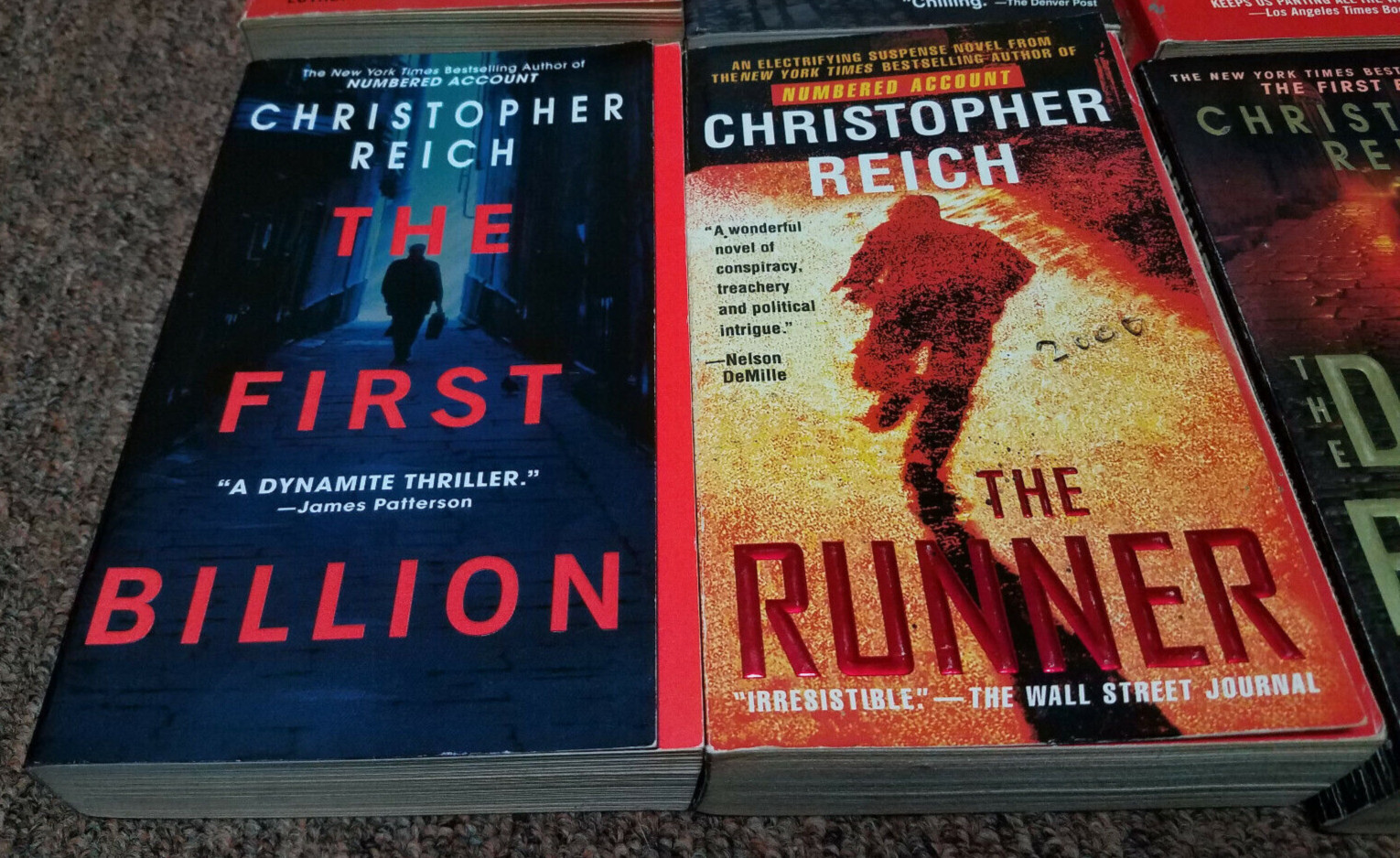 Christopher Reich 6 Legal thriller, crime fiction bks NUMBER ACCOUNT, THE RUNNER