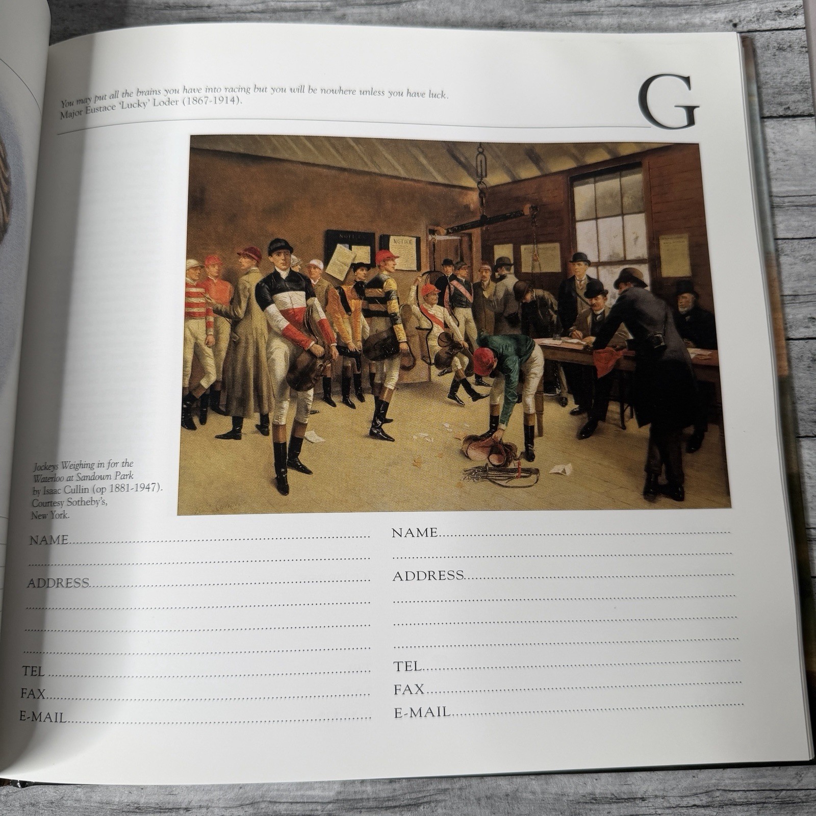 Horse Racing Address Book Equestrian Art Famous Thoroughbred Horses UK Hardback