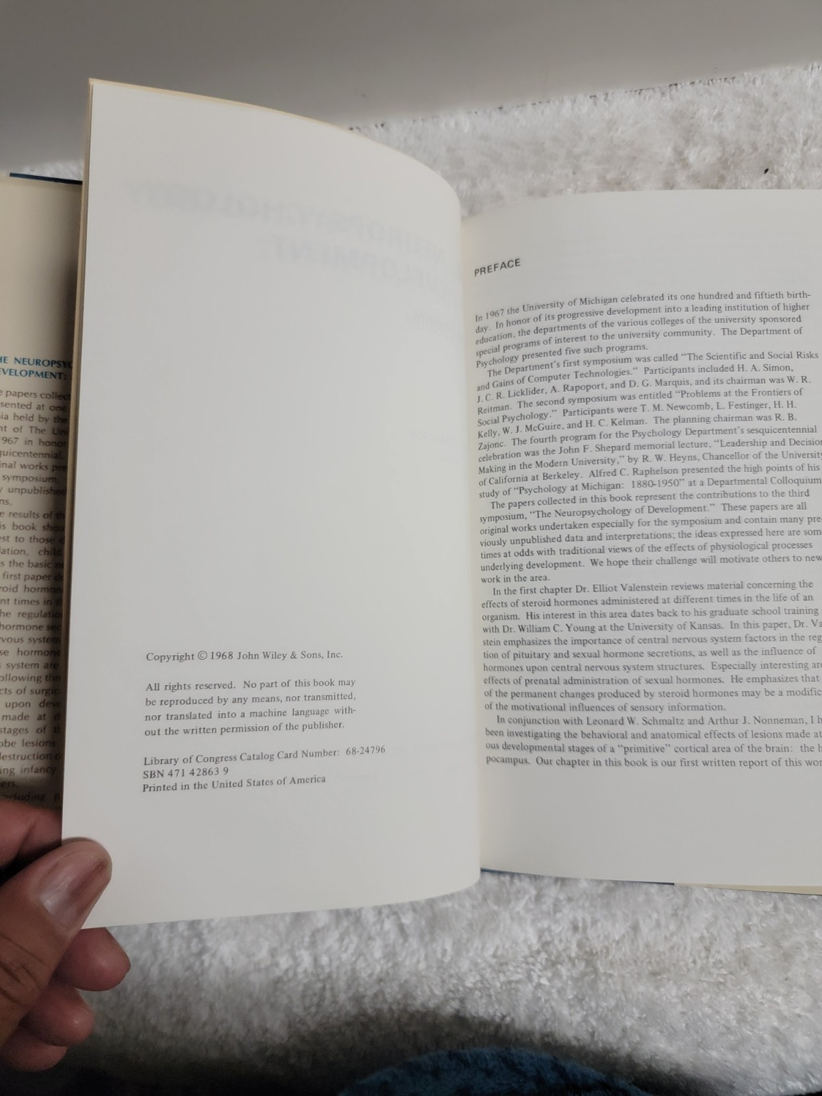 Neuropsychology of Development: A Symposium, Isaacson, Robert L., 1968 LIKE NEW!