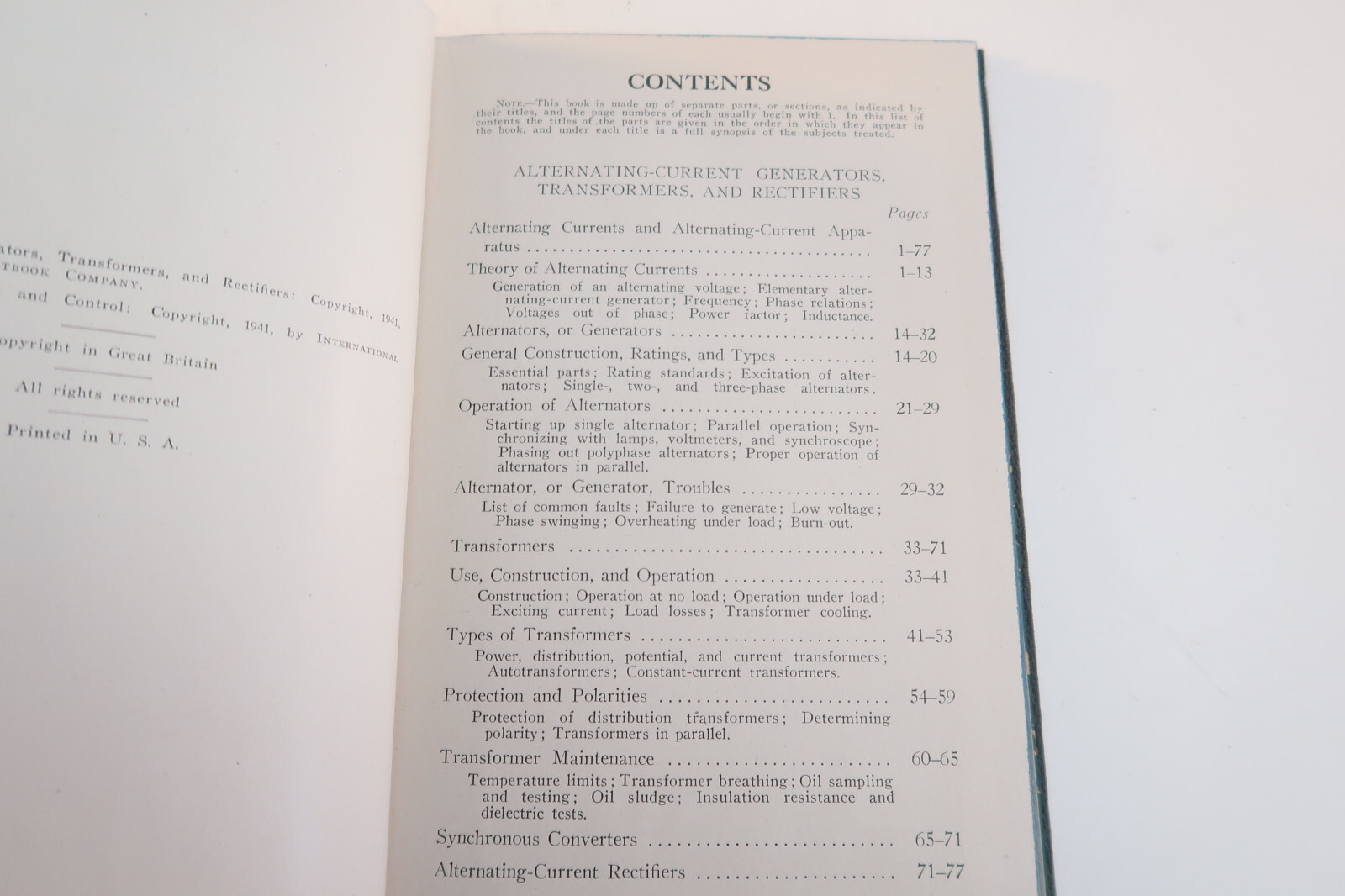 A-C Machines Transformers Rectifiers ICS Staff International Library N164 1941