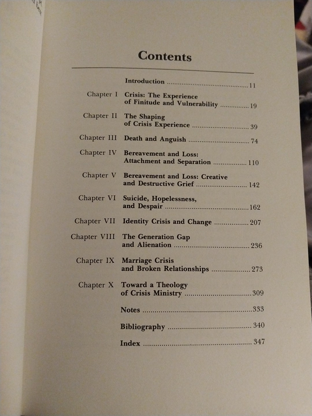 Crisis Experience in Modern Life: Theory and Theology for Pastoral Care