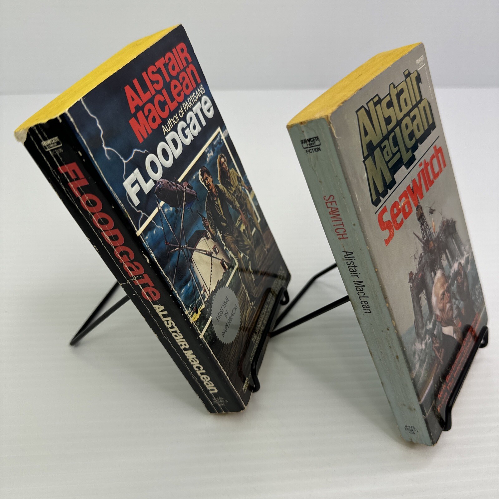 Alistair MacLean Seawitch & Floodgate Paperback Fawcett Crest 1985 & 1977