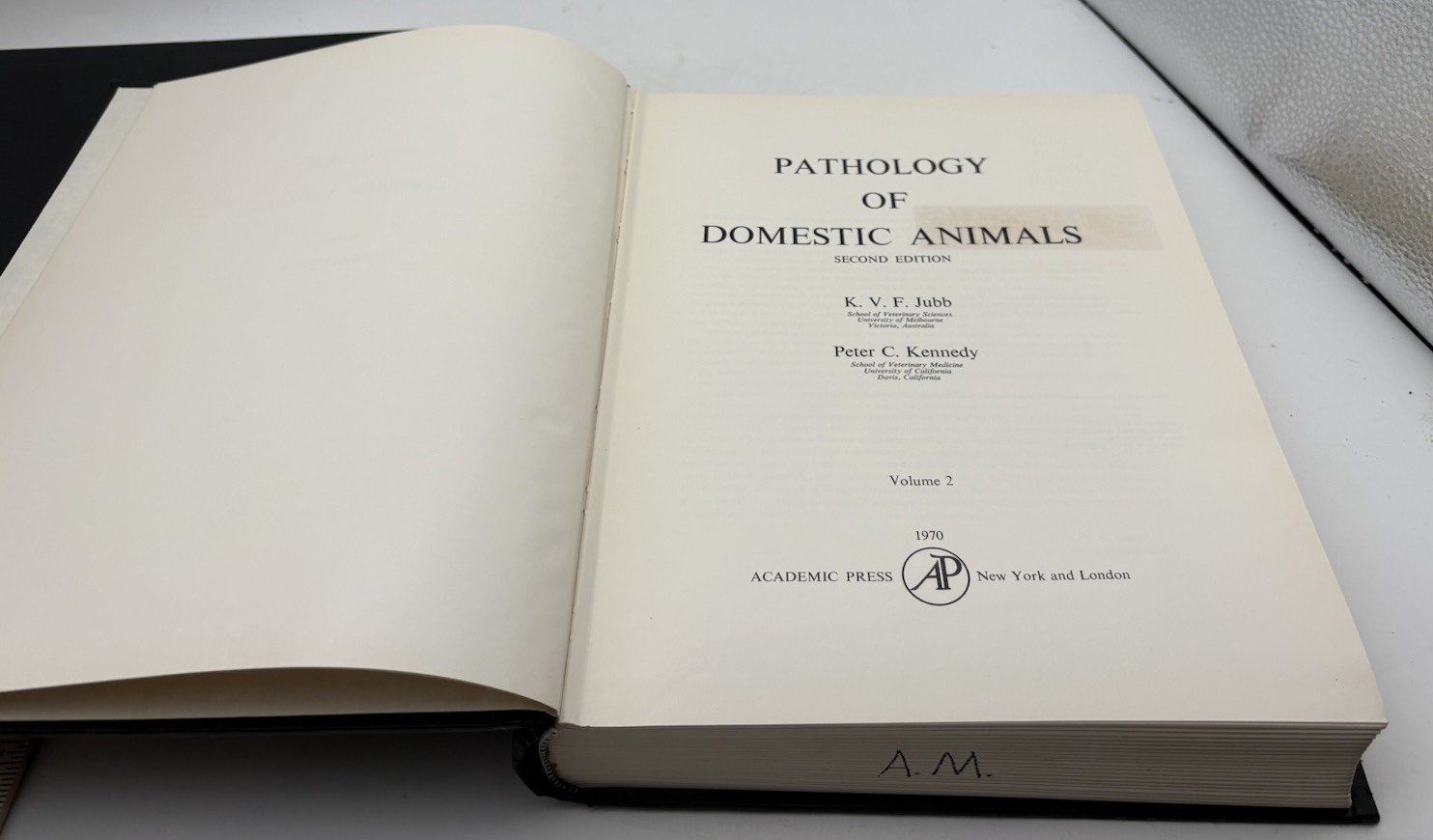 Pathology of Domestic Animals Vol 1 & 2 2nd Ed Jubb Kennedy 1970 HC Set