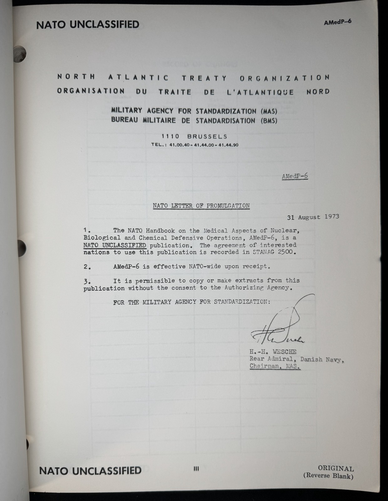 NATO Handbook on the Medical Aspects of NBC Defensive Operations AMedP-6 1973 PB