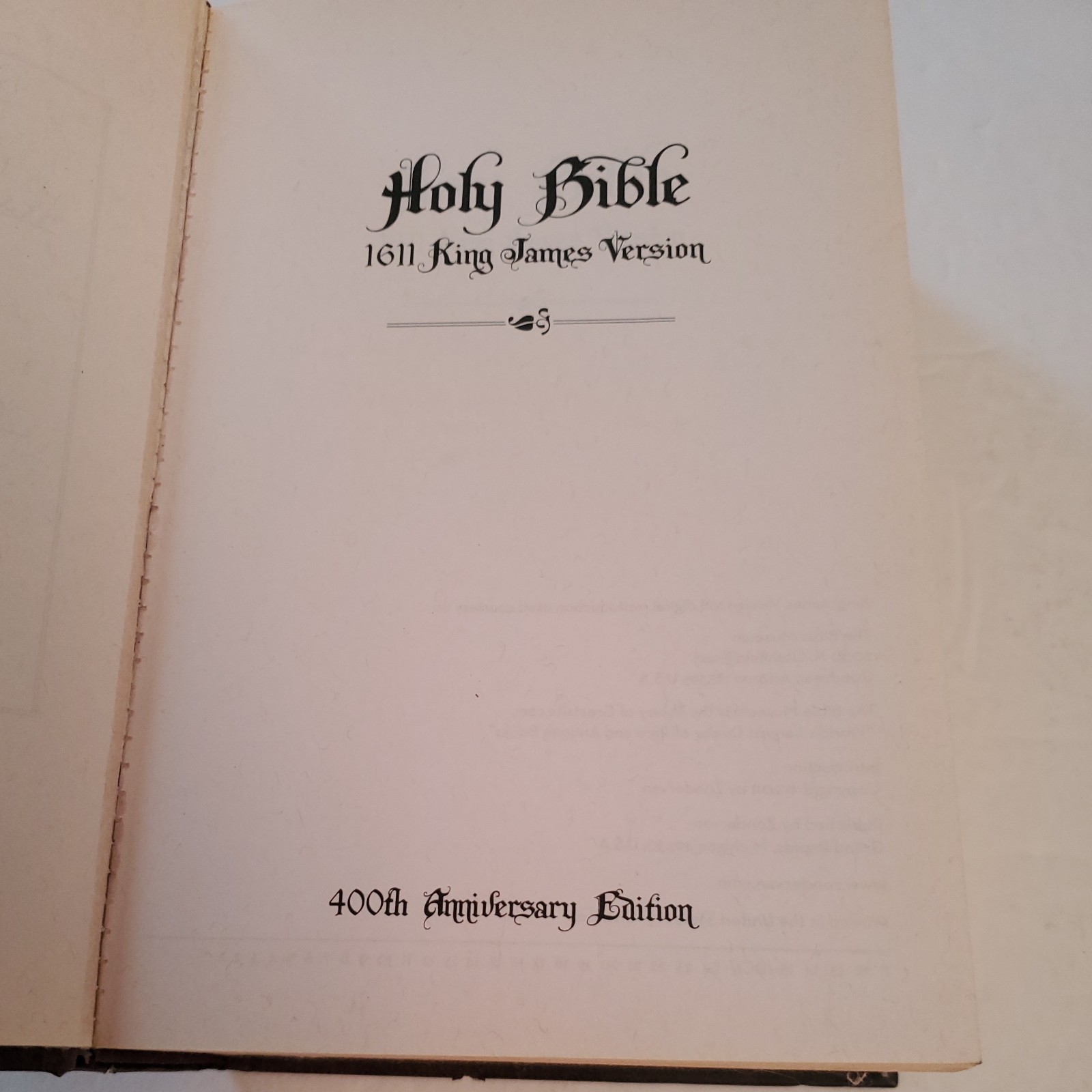 Holy Bible 1611 King James Version 400th Anniversary Edition (Hardcover, 2011)
