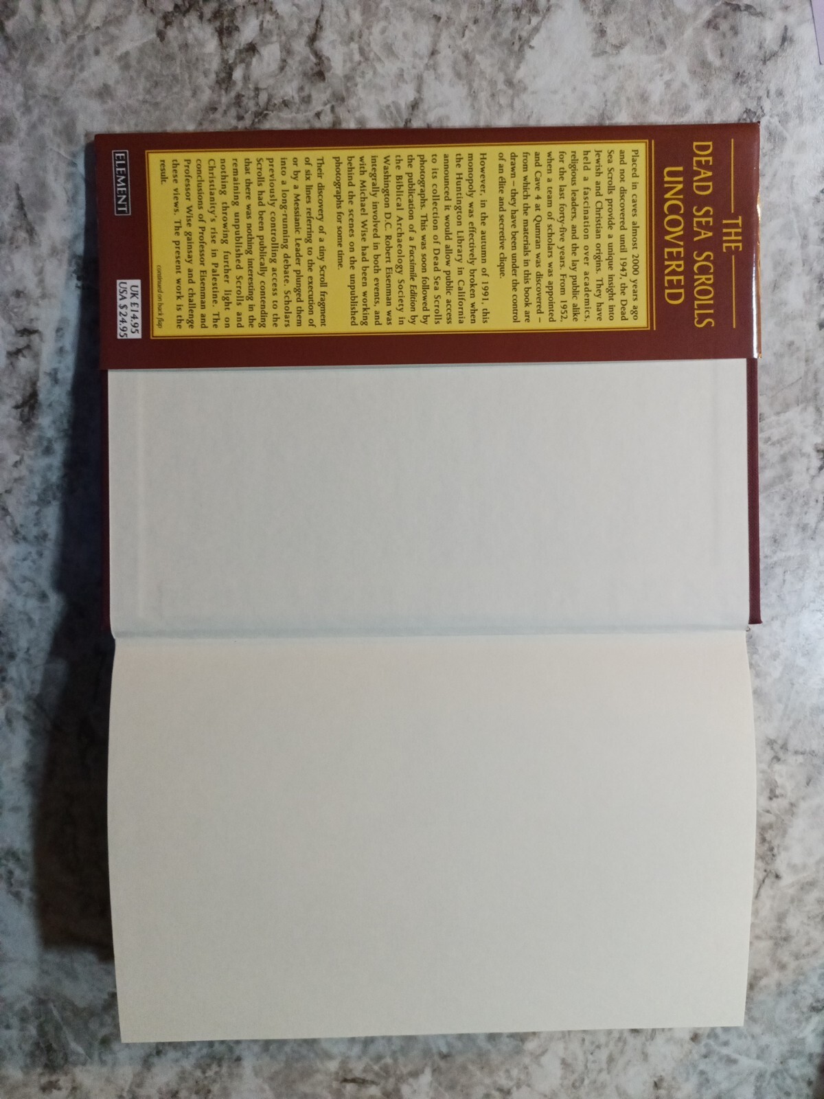 The Dead Sea Scrolls Uncovered by Michael Wise and Robert Eisenman (1993, Trade