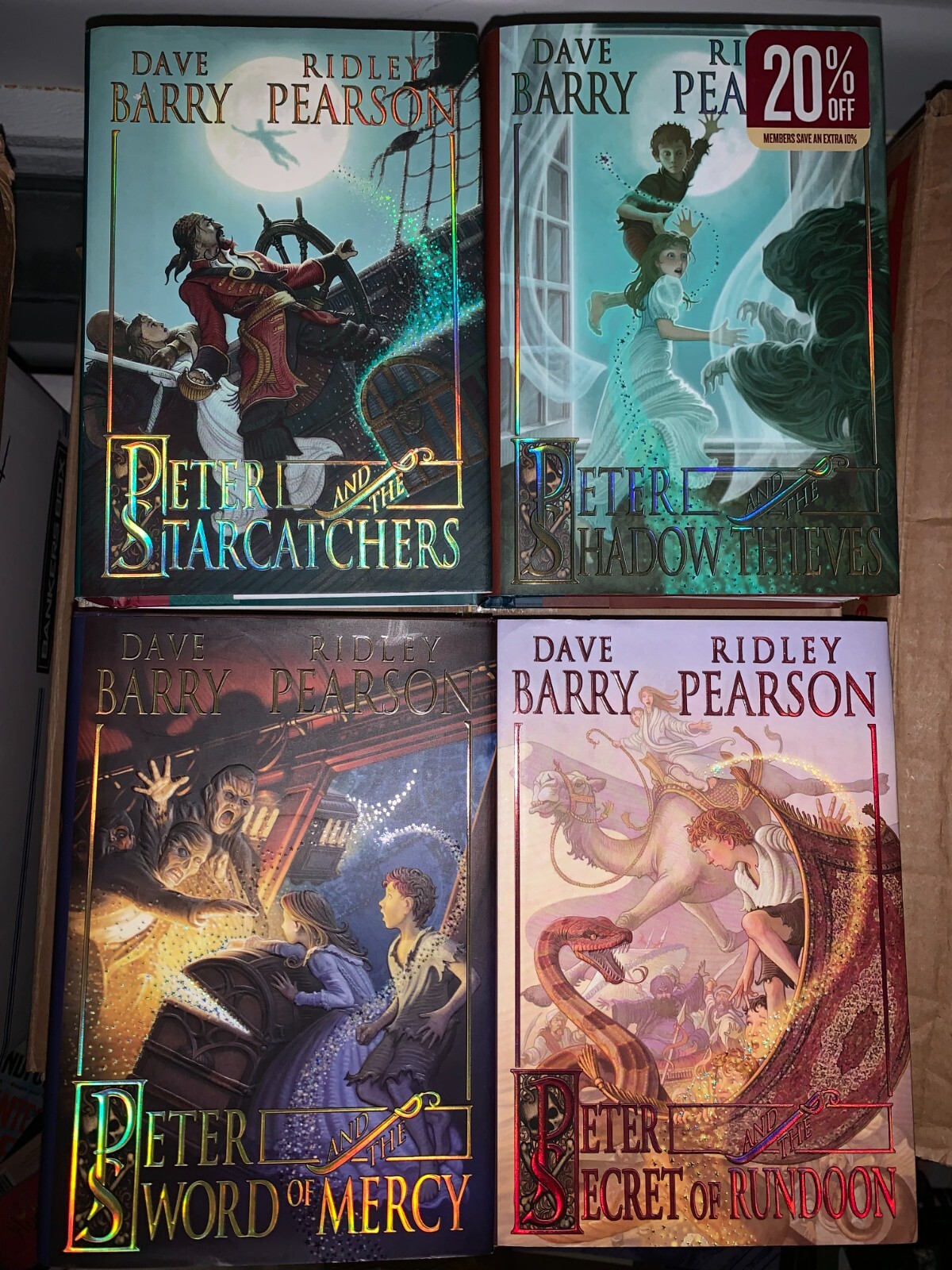 Peter and the Starcatchers Series 1-4 set Shadow Thieves, Rundoon, Sword HB lot