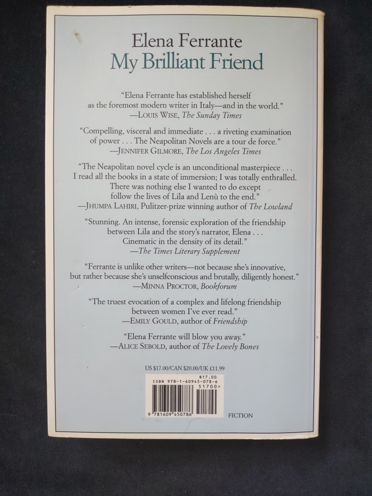 MY BRILLIANT FRIEND Neapolitan Novels Book One Softcover Ferrante Italian Author