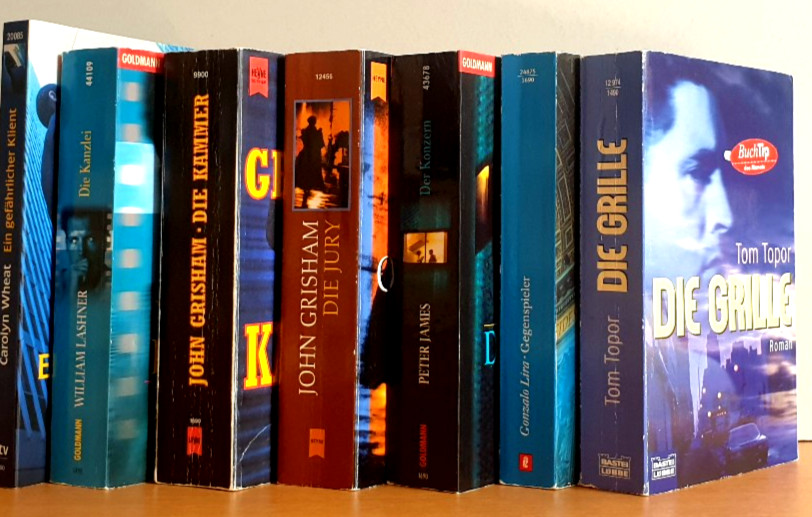BUCHPAKET+KRIMI+THRILLER+7 BÜCHER+TOM TOPOR+PETER JAMES+TB+BUNDLE
