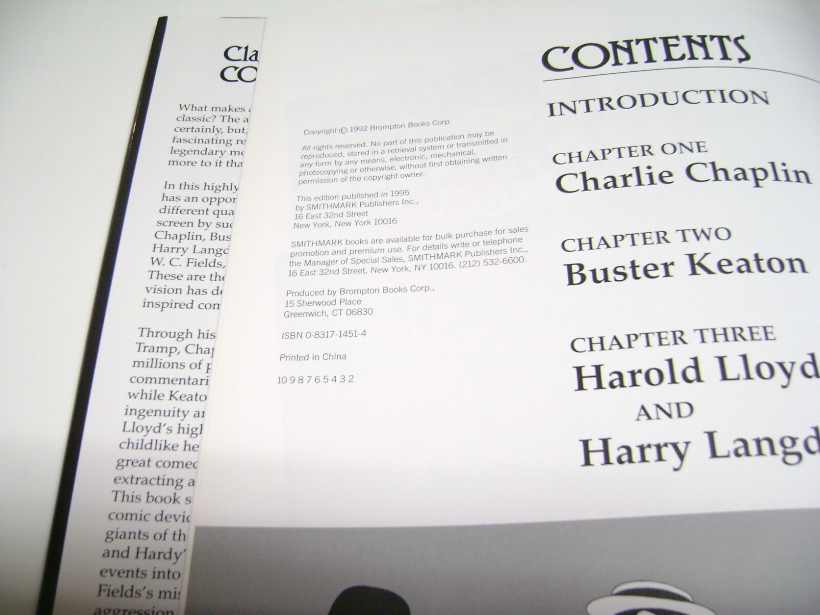 Huge 1995 Hardcover Book, CLASSIC MOVIE COMEDIANS, Packed with Photos, 176 pages