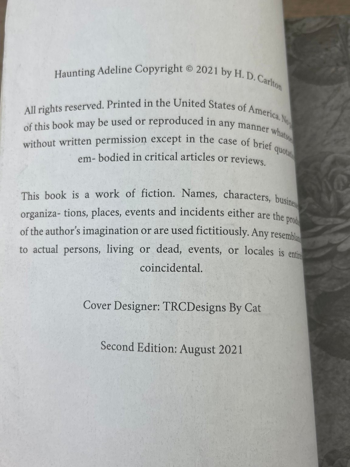 Haunting Adeline H.D. Carlton 2021 Second Edition Dark Romance Thriller