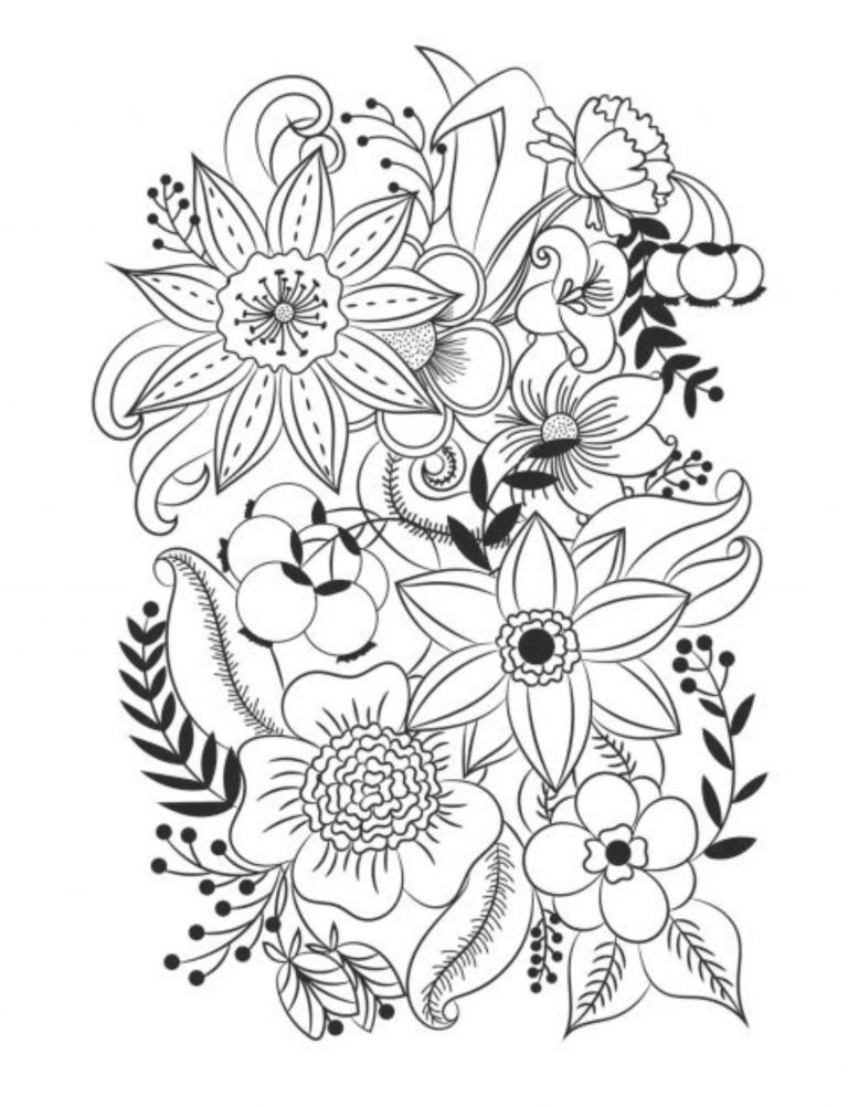 Flowers Best Coloring Book for Adults Teens 108 Pages 8.5 x 11 for All Ages