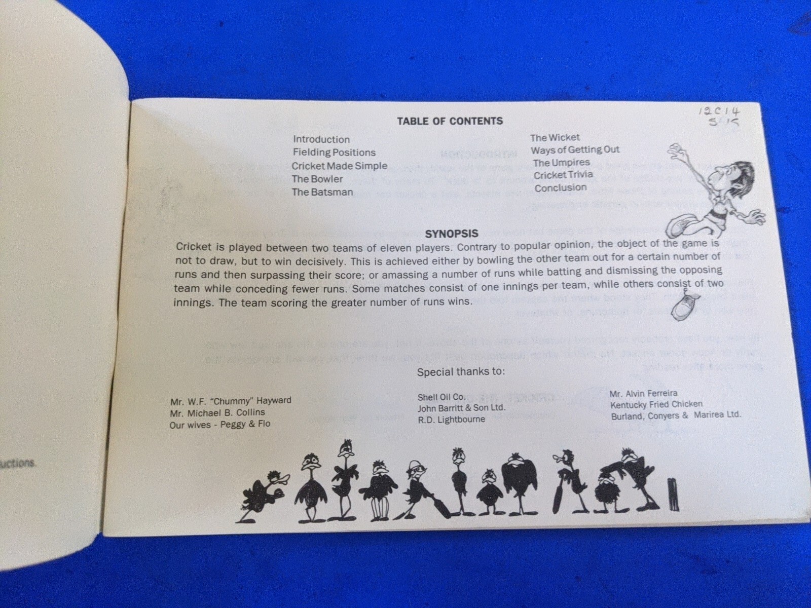 Cricket The Off Side A Guide To The Game 1987 Booklet 56 Pages