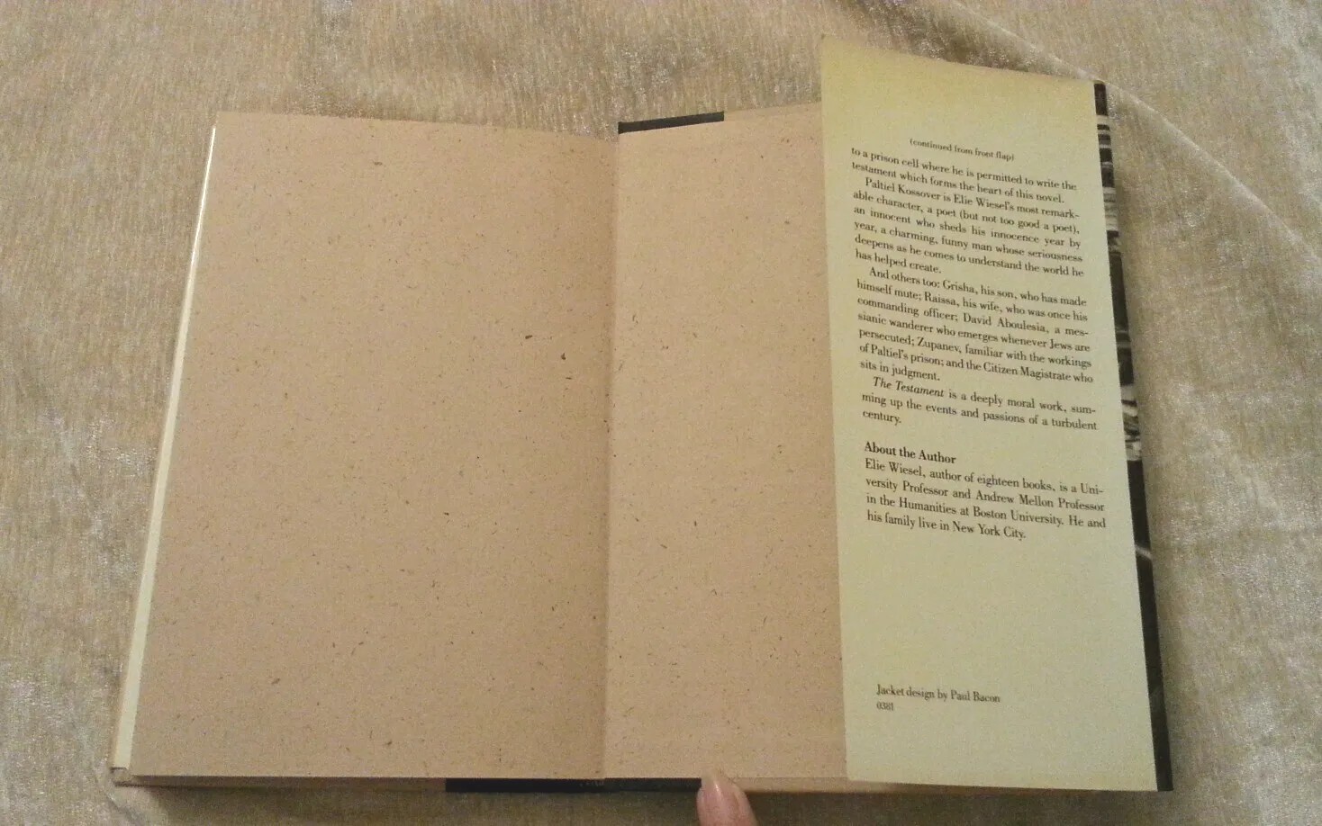 The Testament by Elie Wiesel Vintage 1981 HCDJ 1st Amer. Ed 1st Printing