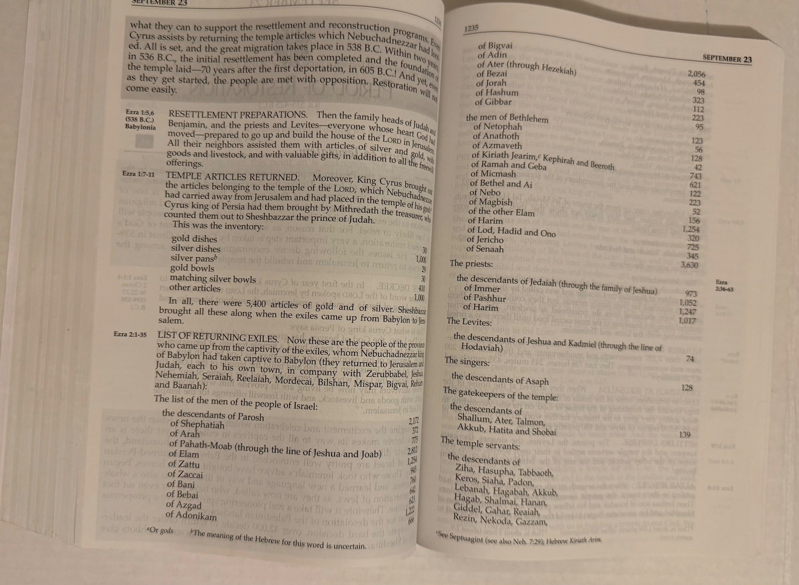 The Daily Bible In Chronological Order 365 Daily Readings NIV Large Print Ed PB