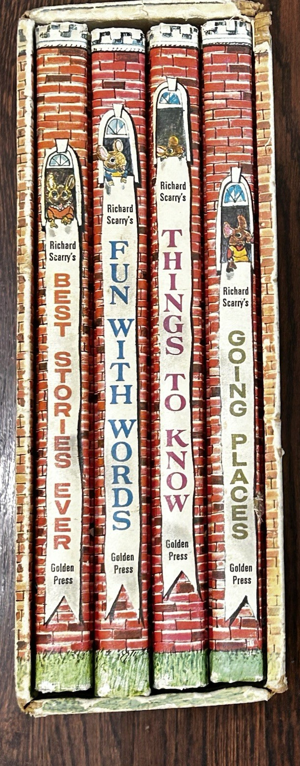 Richard Scarry Look & Learn Library Box Set Hardcover Illustrated Education ABCs