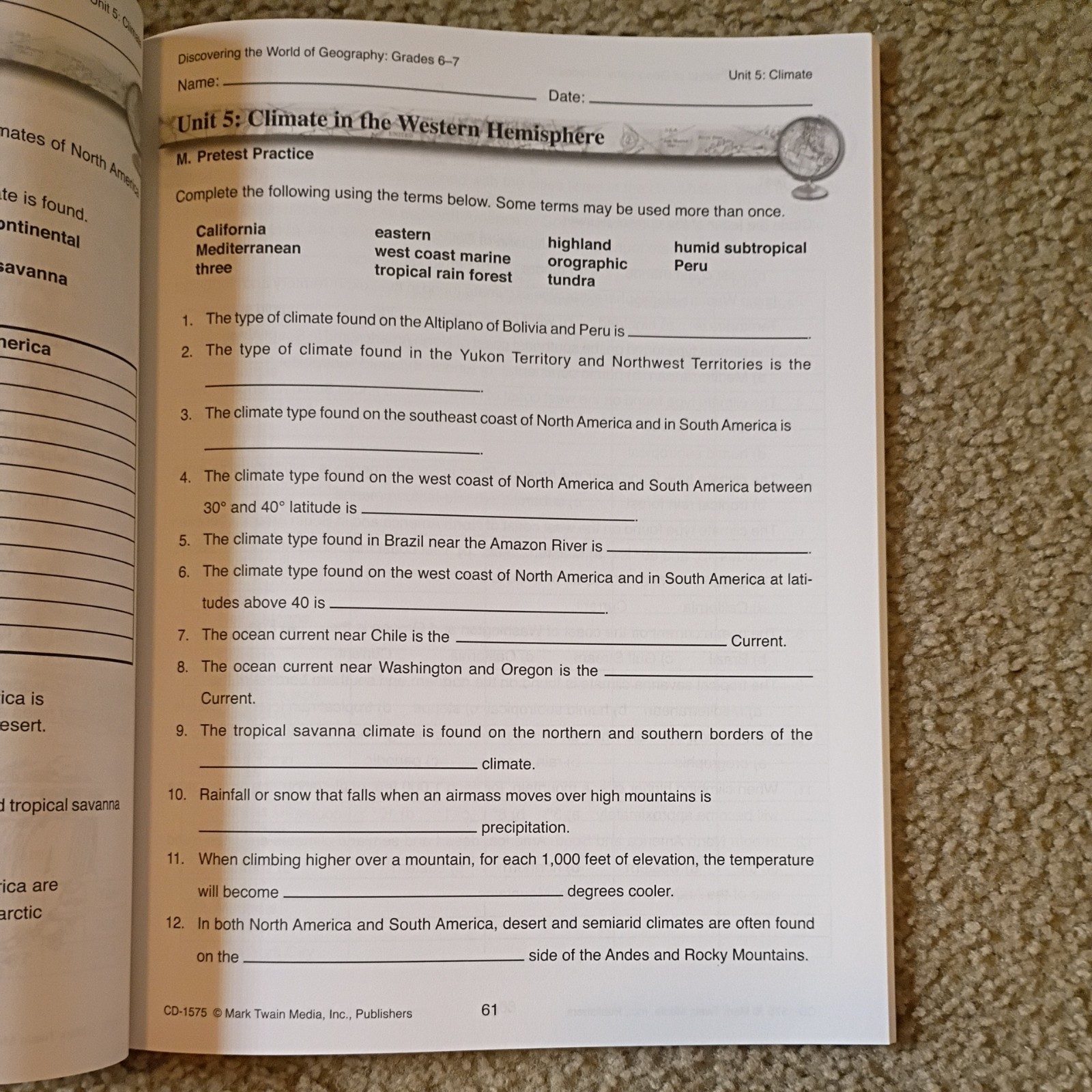 Discovering the World of Geography Book Grades 7 & 8 CD-1575