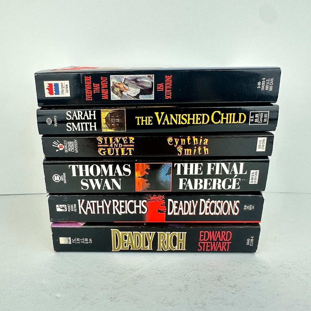 Lot of 6 Thriller Murder Mystery Crime PB Novels Multiple Titles and Authors