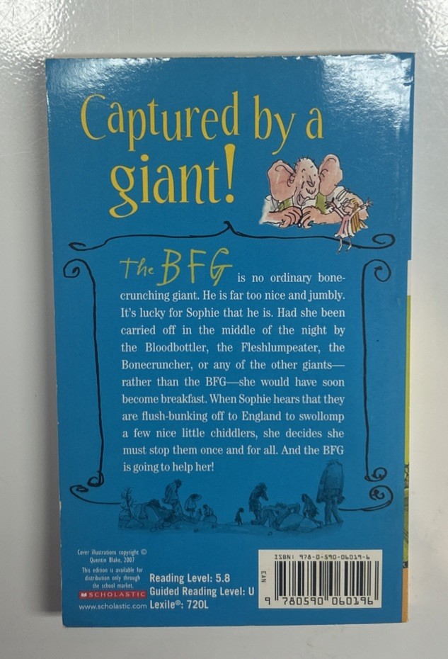 The BFG – Paperback By Roald Dahl, David Wood – VERY GOOD