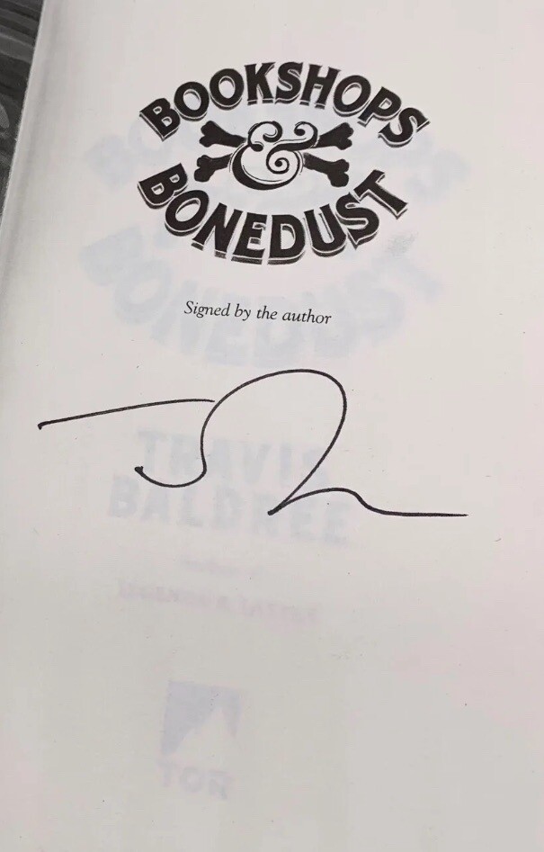 Waterstones Exclusive Bookshops & Bonedust Travis Baldree Signed Stenciled Edges