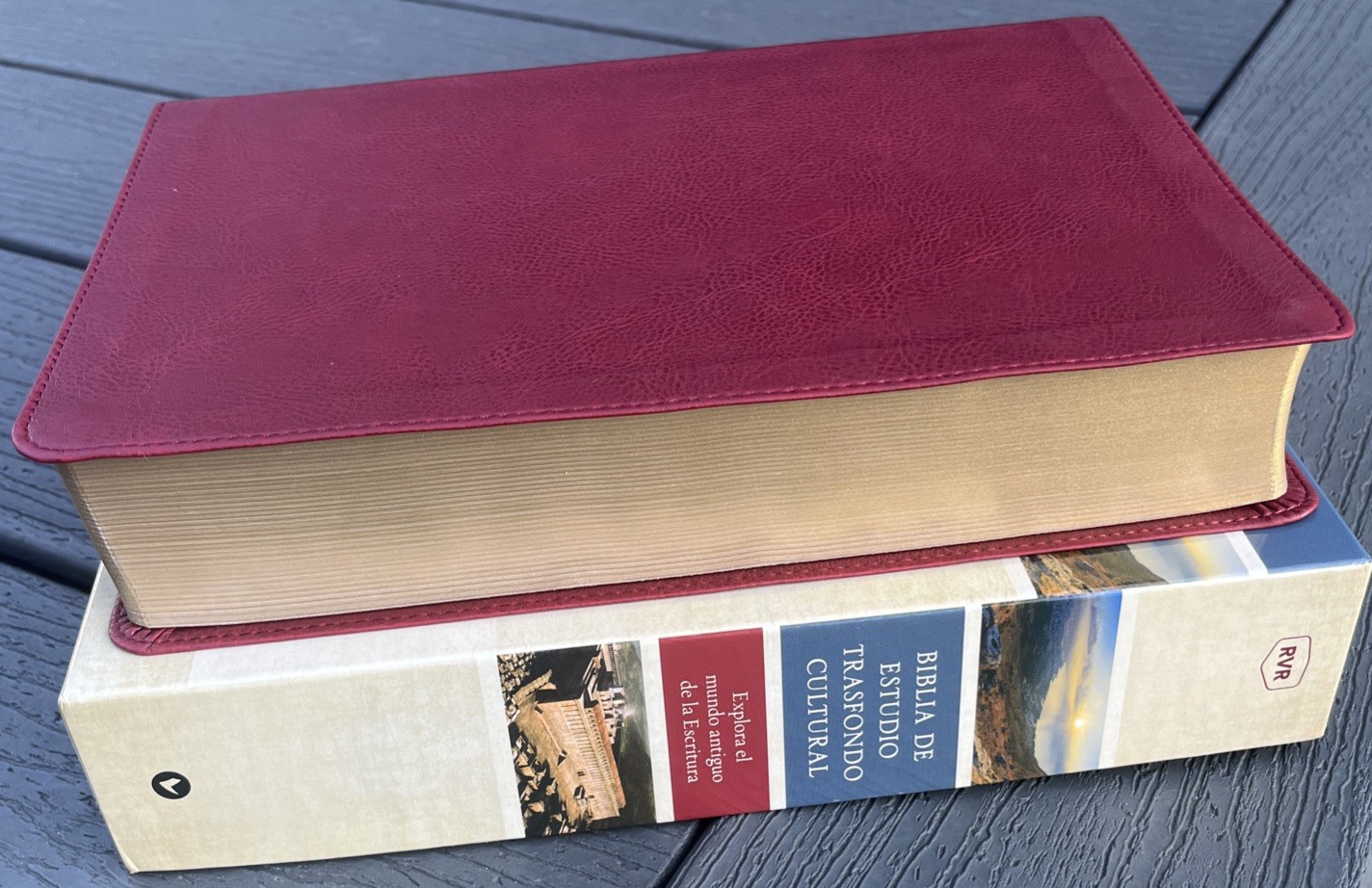 RVR, Biblia de Estudio Trasfondo Cultural, Leathersoft, Rojo Vino, Interior a…