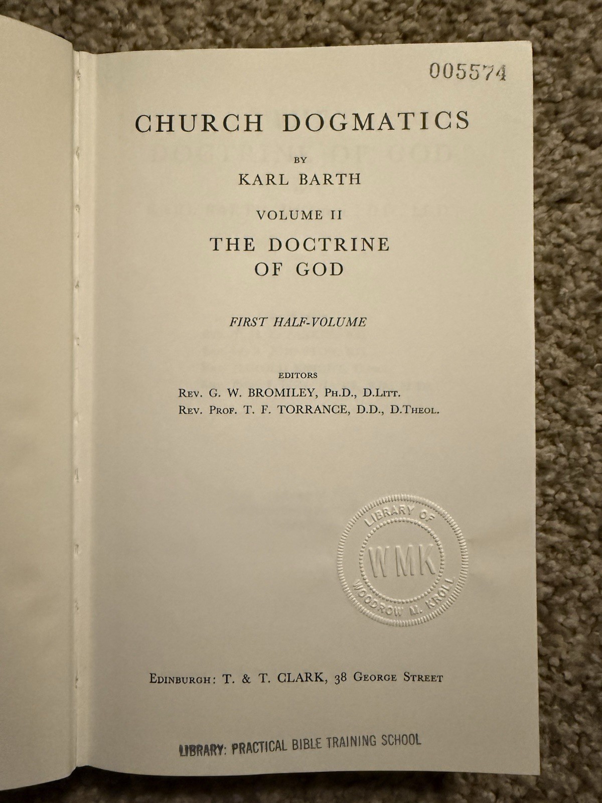 Church Dogmatics 2.1 (II.I) The Doctrine of Creation by Karl Barth Hardcover