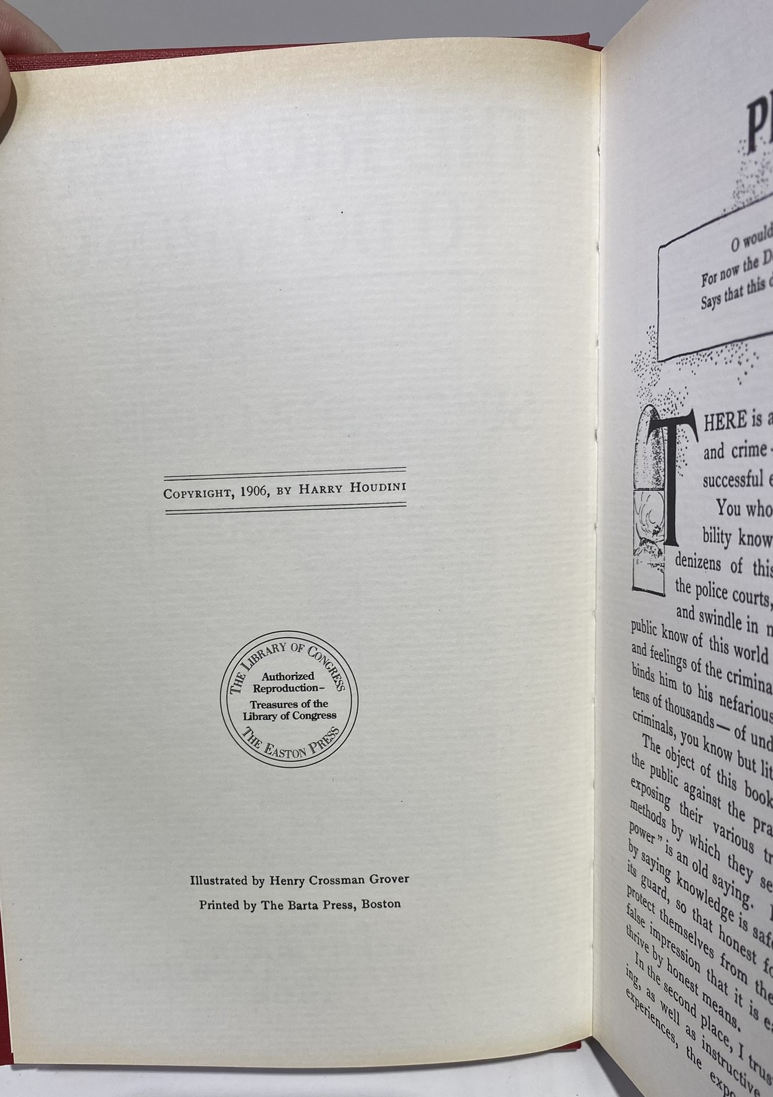 Harry Houdini THE RIGHT WAY TO DO WRONG Easton Press Library of Congress Reprint