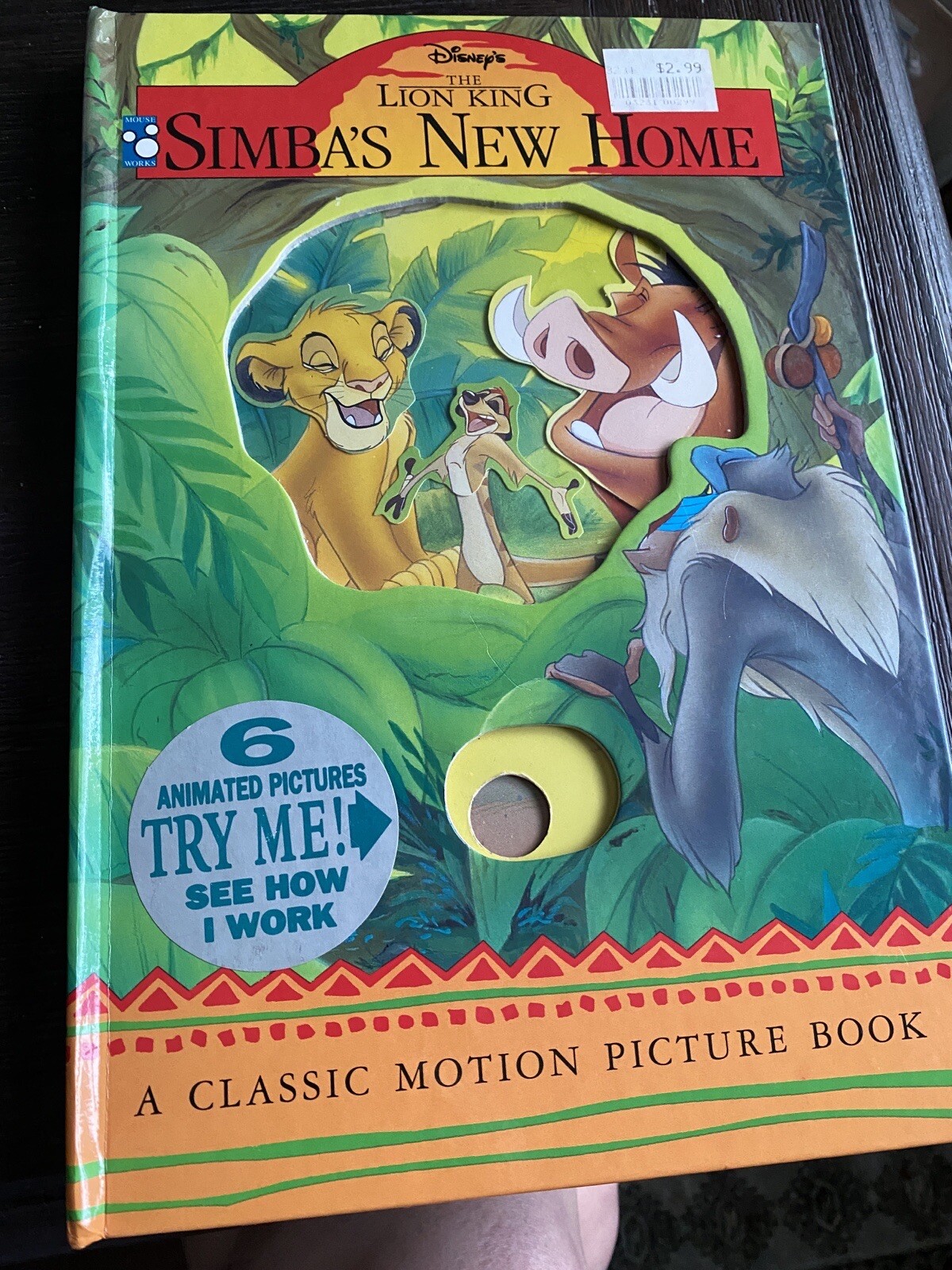 Lion King Simbas New Home Book Animated Moving Pictures 1994 90s Disney Vtg